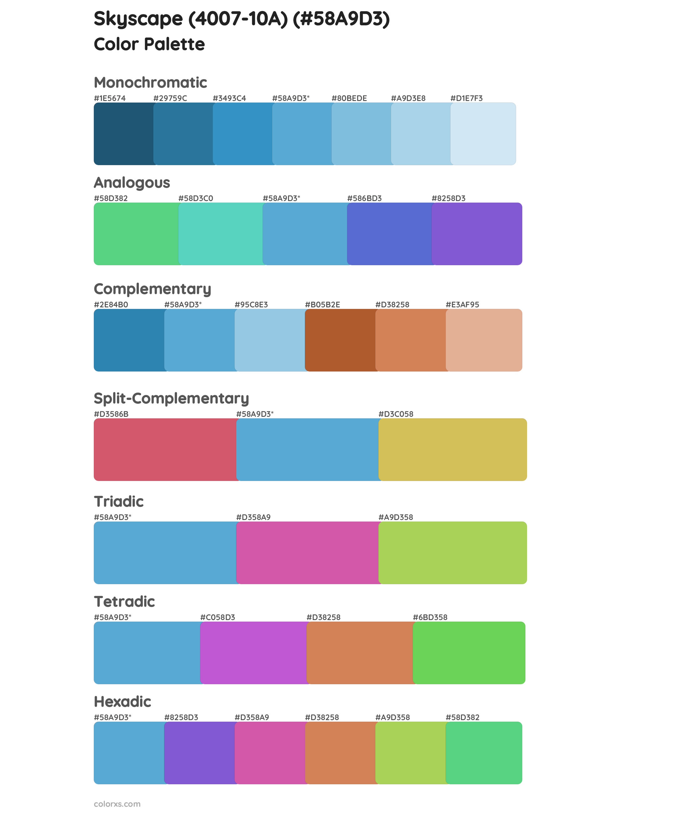 Skyscape (4007-10A) Color Scheme Palettes