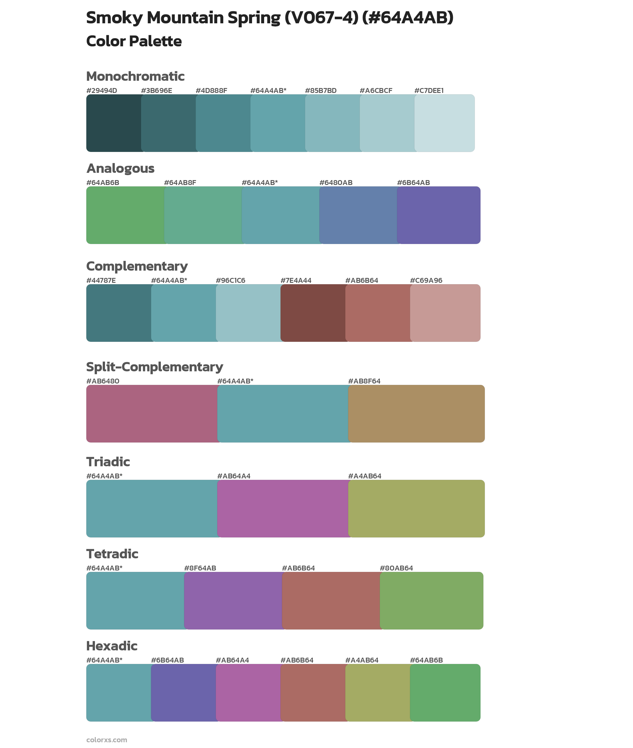 Smoky Mountain Spring (V067-4) Color Scheme Palettes