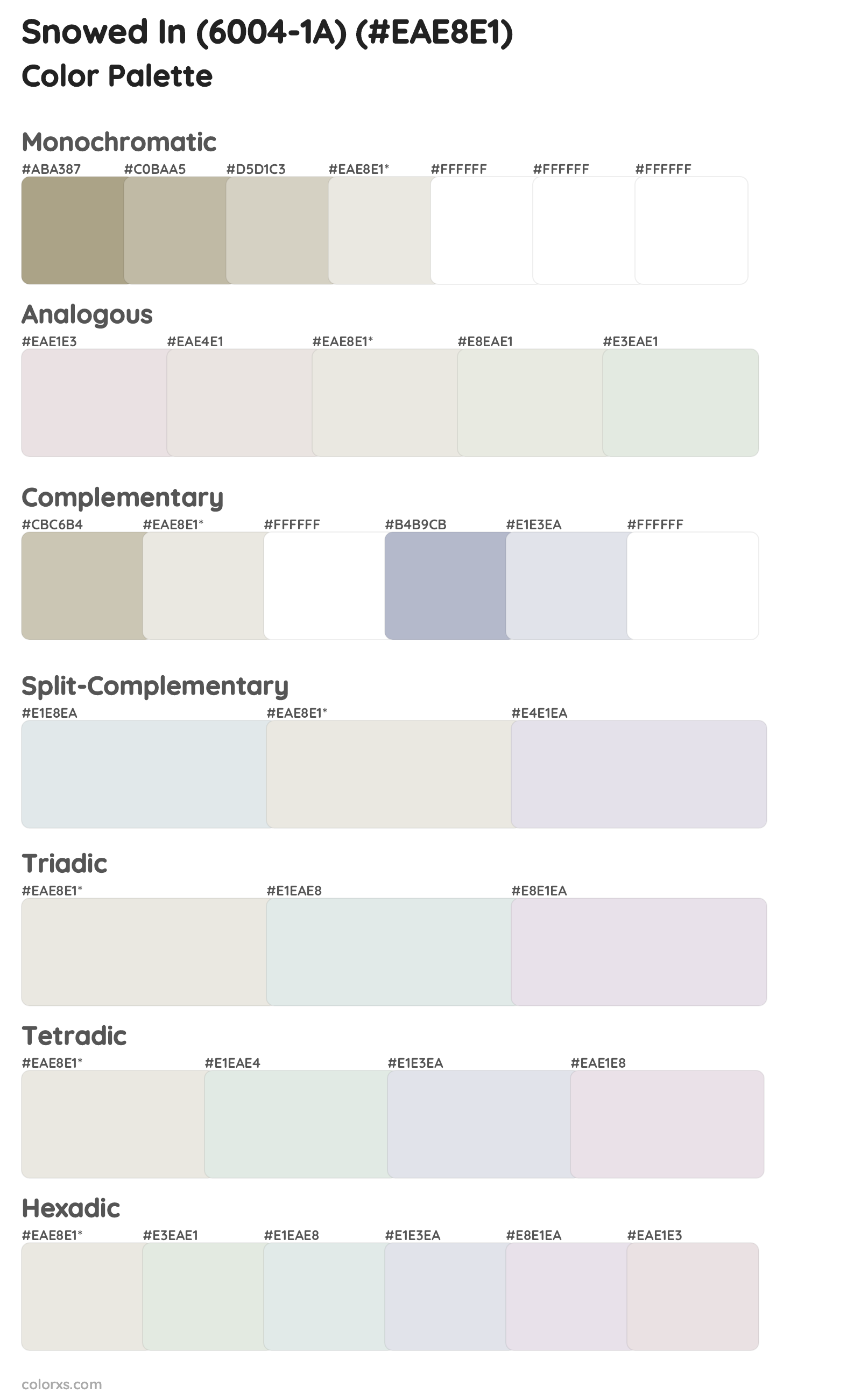 Snowed In (6004-1A) Color Scheme Palettes