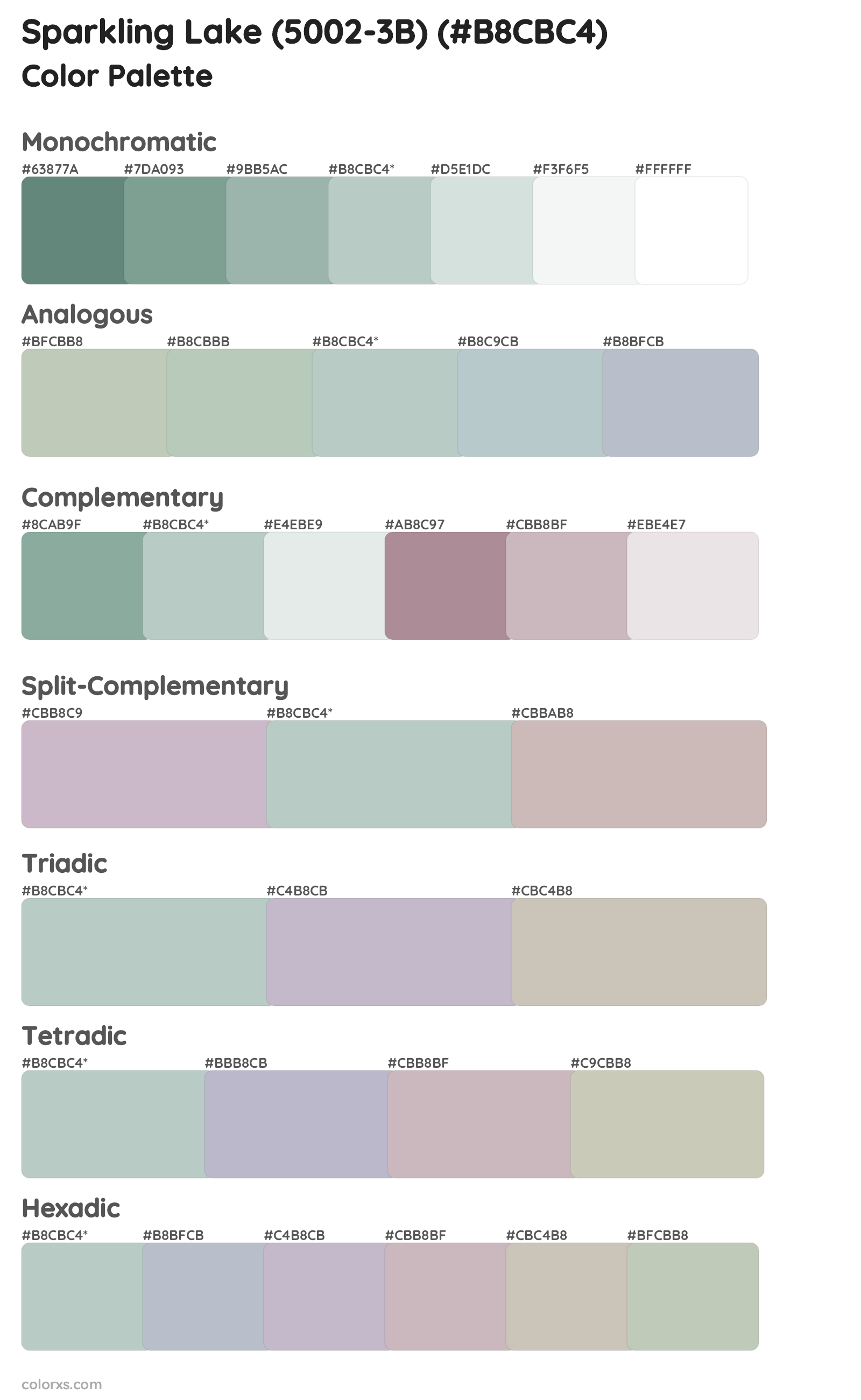 Sparkling Lake (5002-3B) Color Scheme Palettes