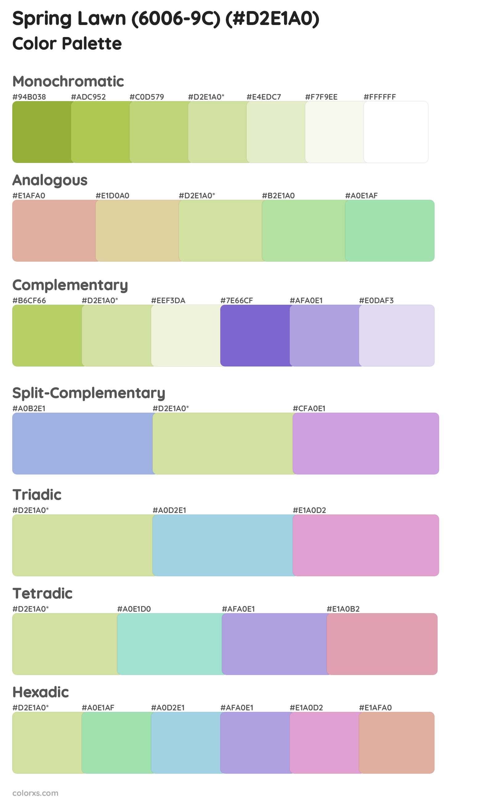 Spring Lawn (6006-9C) Color Scheme Palettes