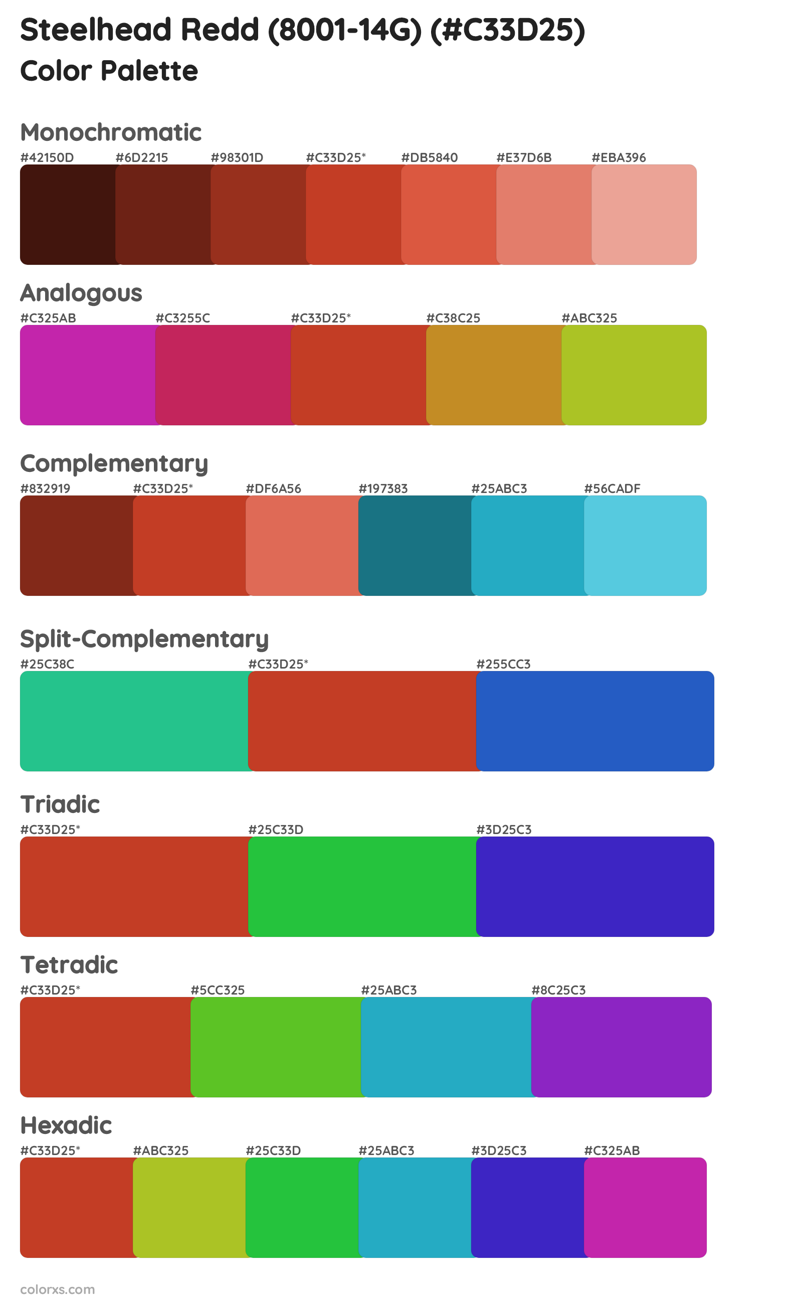 Steelhead Redd (8001-14G) Color Scheme Palettes