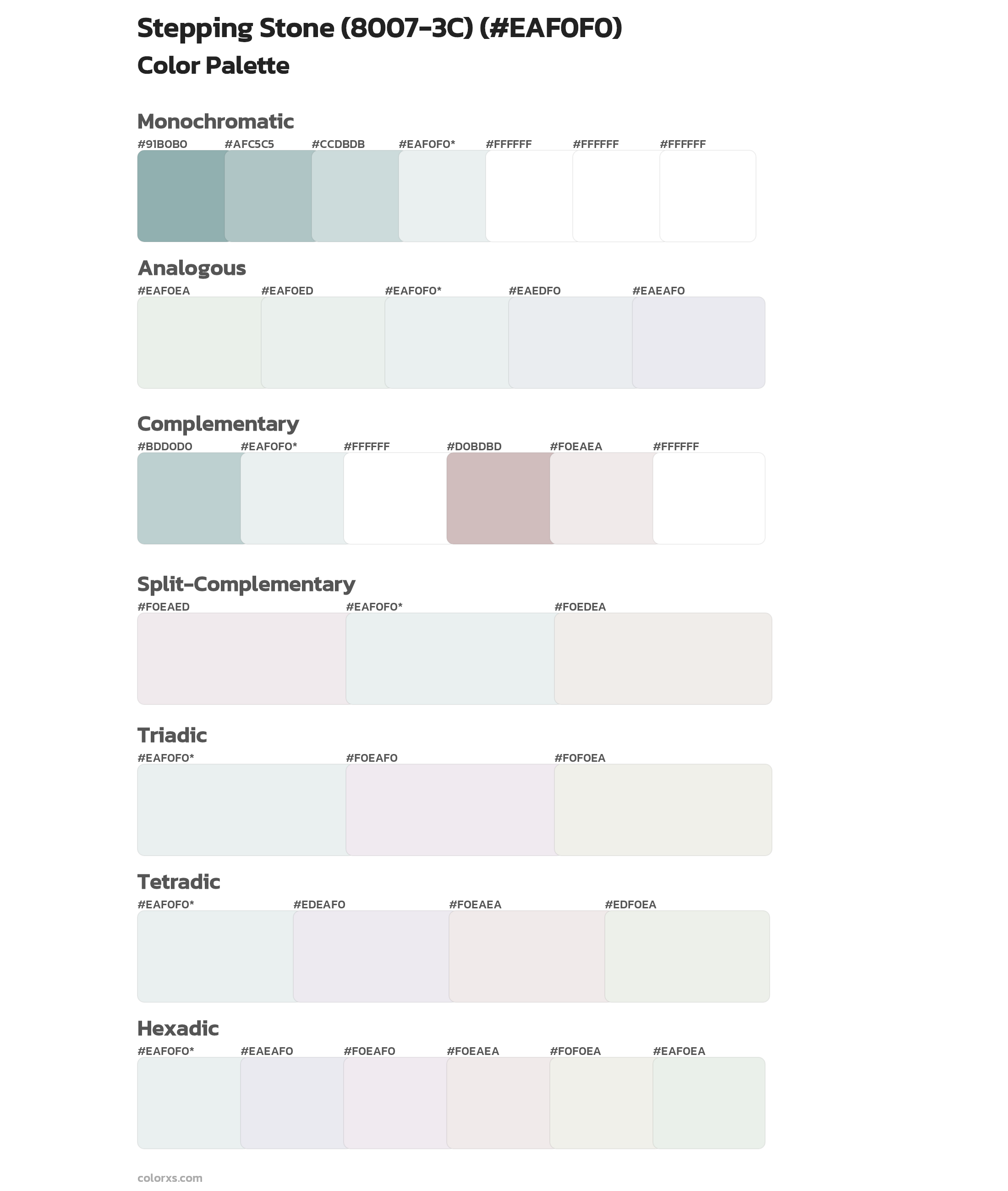 Stepping Stone (8007-3C) Color Scheme Palettes