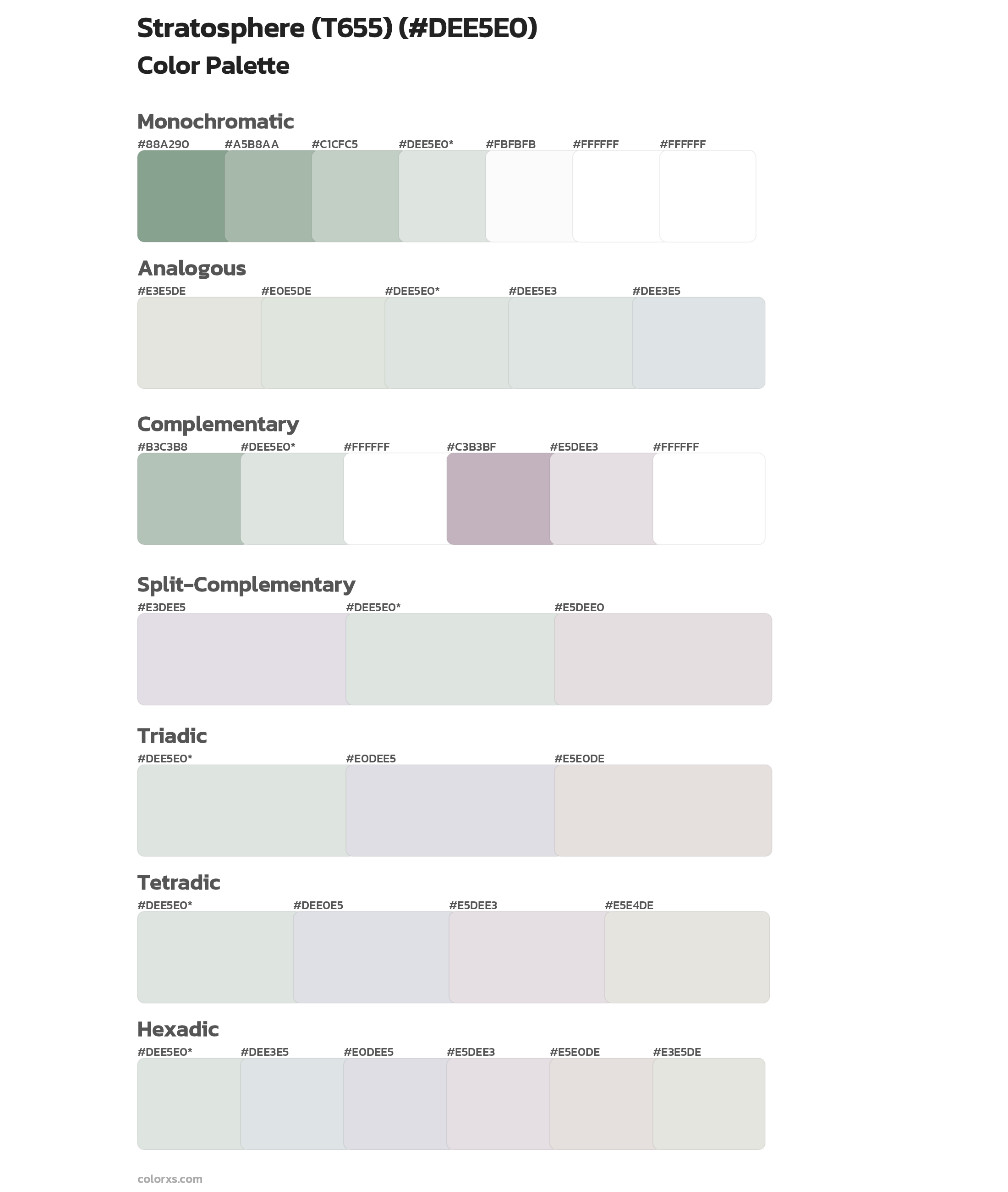 Stratosphere (T655) Color Scheme Palettes