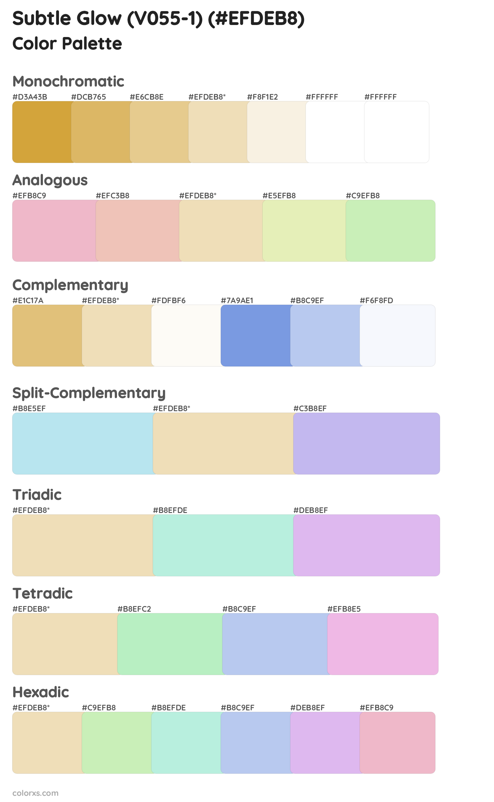 Subtle Glow (V055-1) Color Scheme Palettes