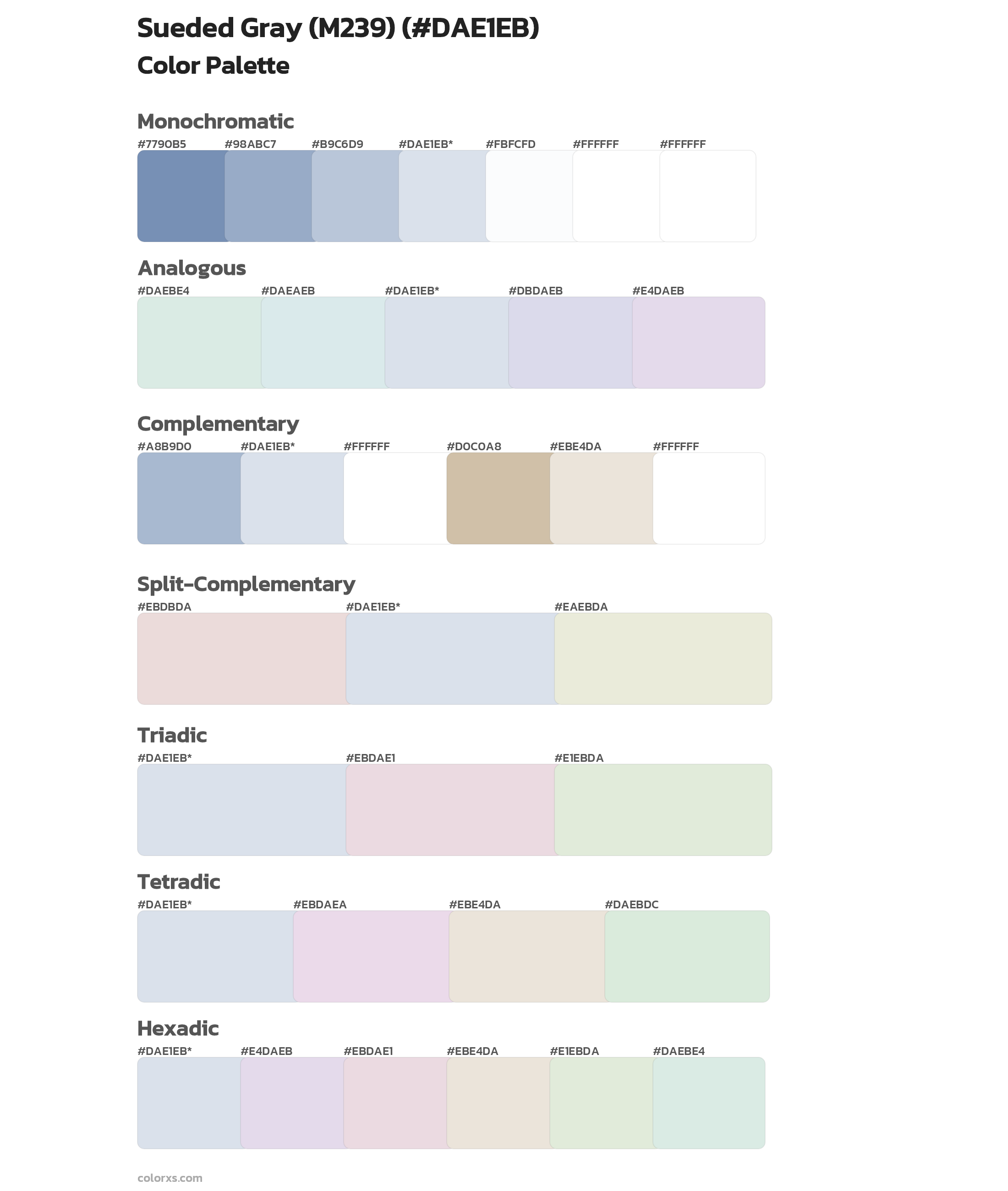 Sueded Gray (M239) Color Scheme Palettes