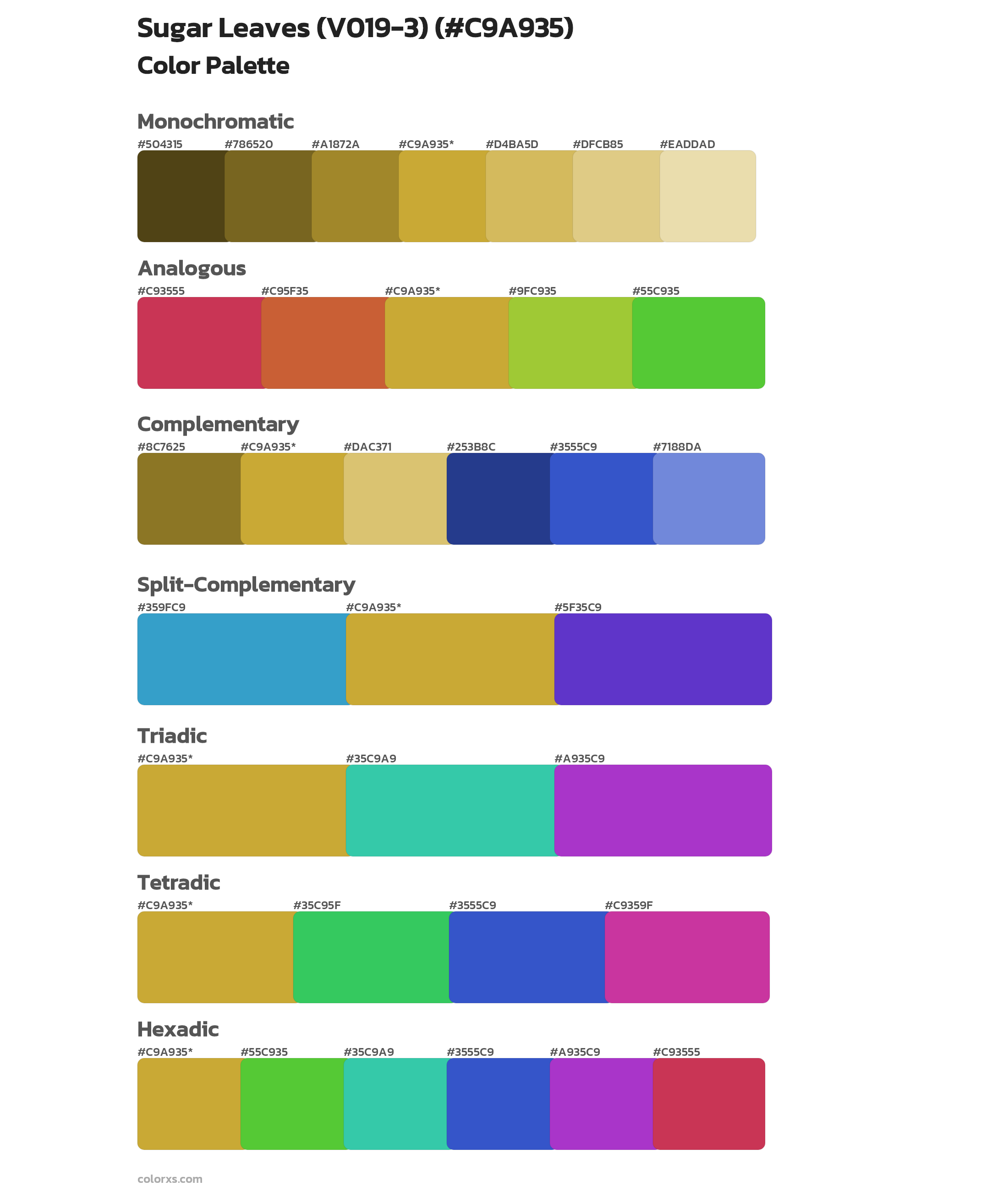 Sugar Leaves (V019-3) Color Scheme Palettes