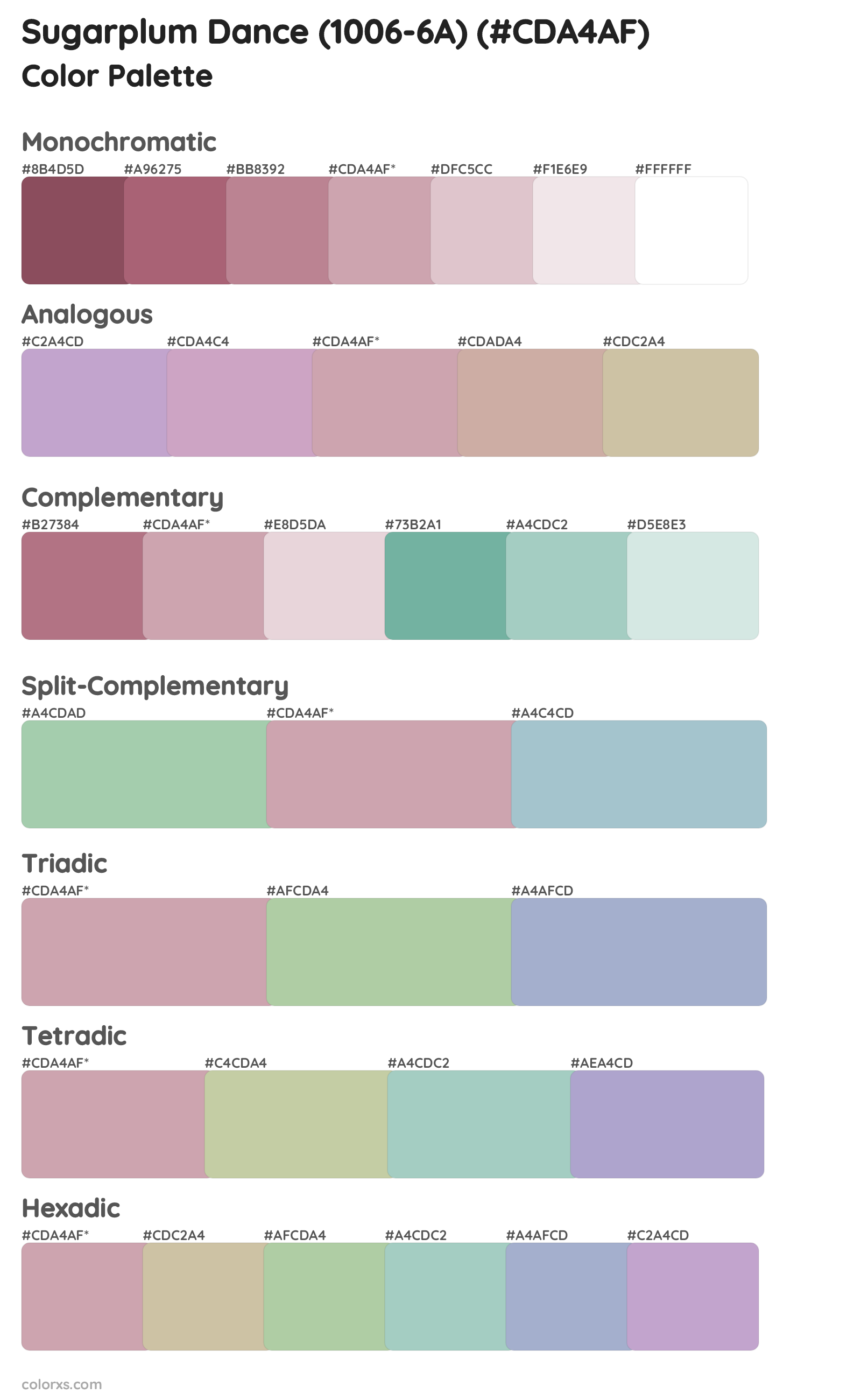 Sugarplum Dance (1006-6A) Color Scheme Palettes