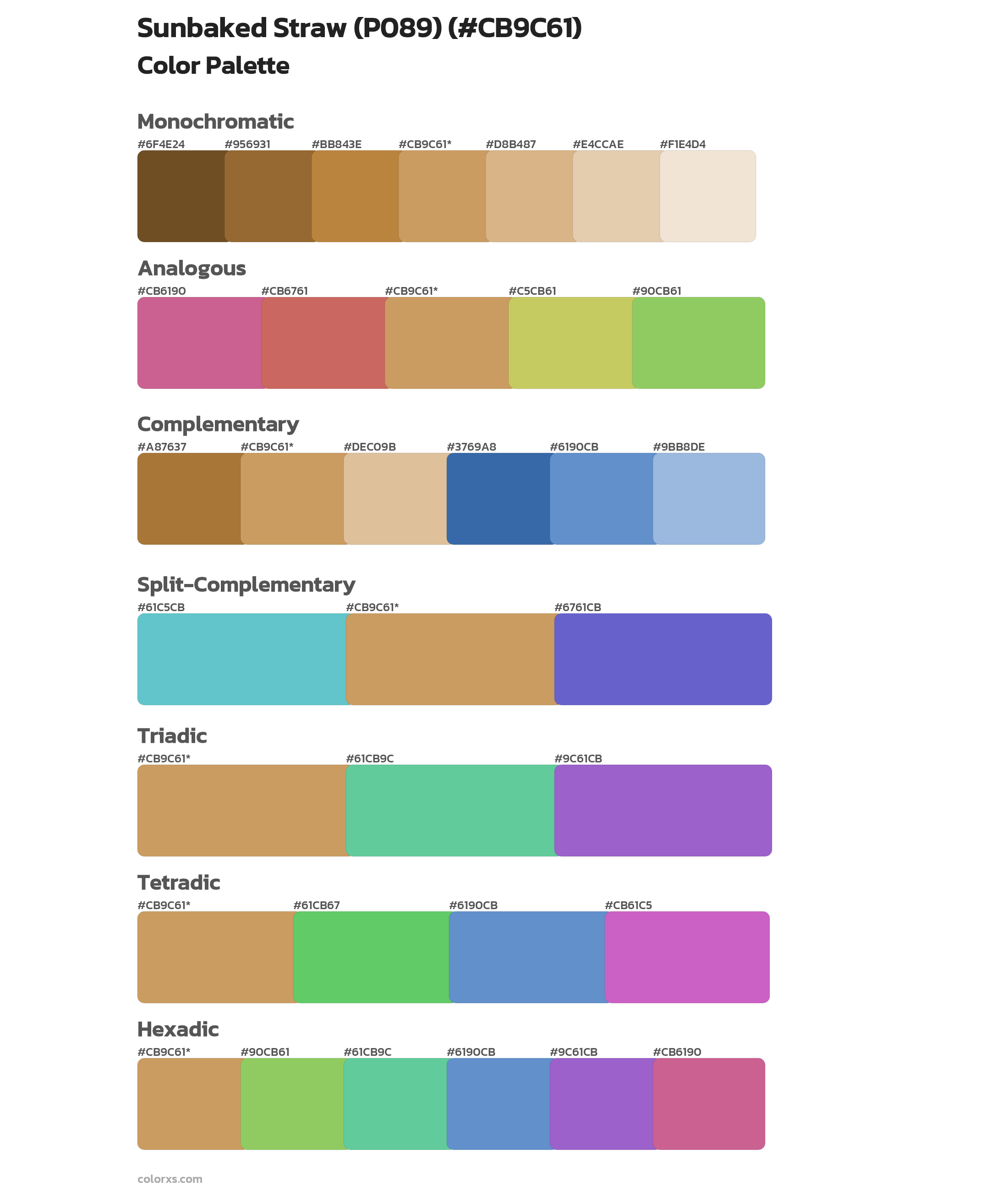 Sunbaked Straw (P089) Color Scheme Palettes
