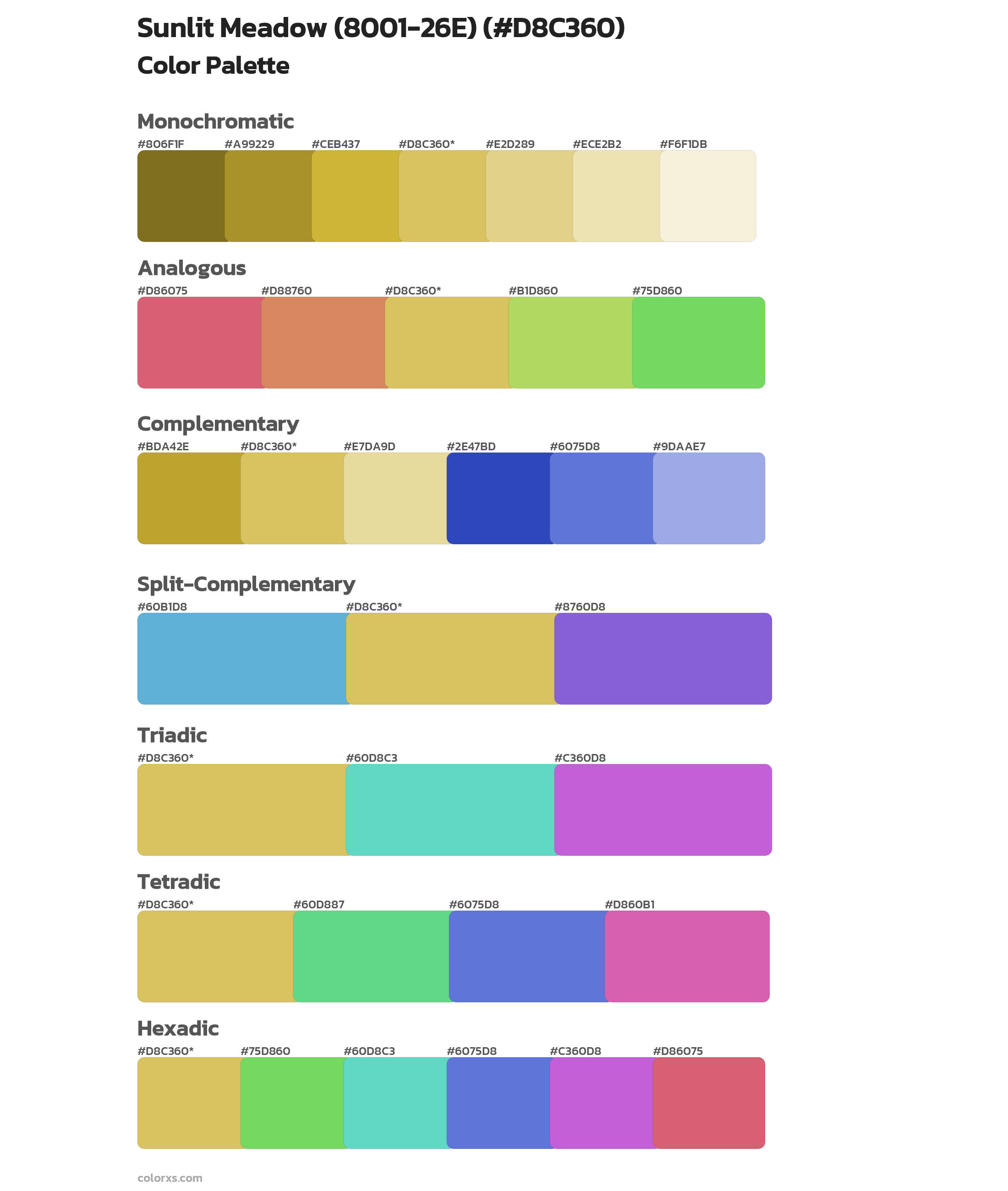 Sunlit Meadow (8001-26E) Color Scheme Palettes
