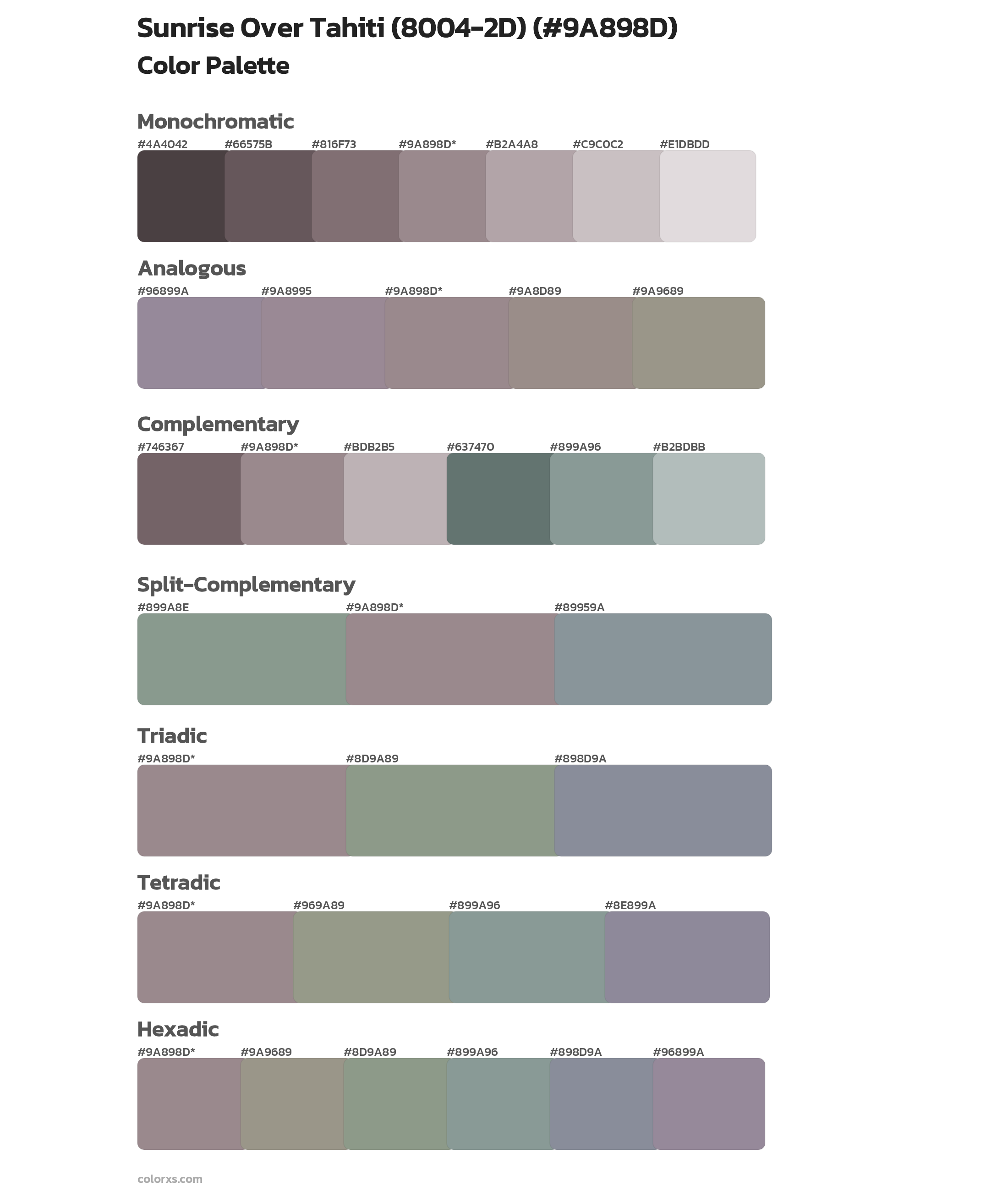 Sunrise Over Tahiti (8004-2D) Color Scheme Palettes