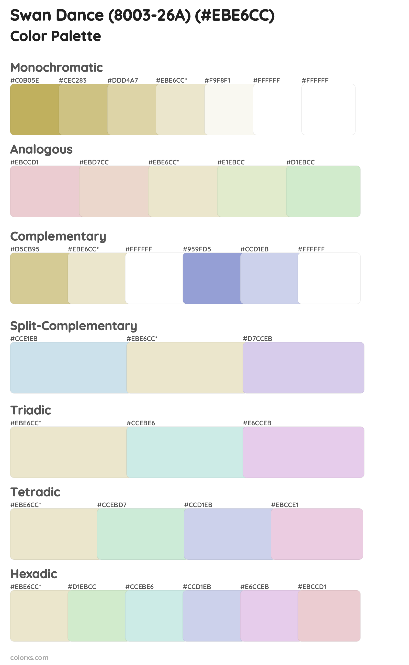 Swan Dance (8003-26A) Color Scheme Palettes
