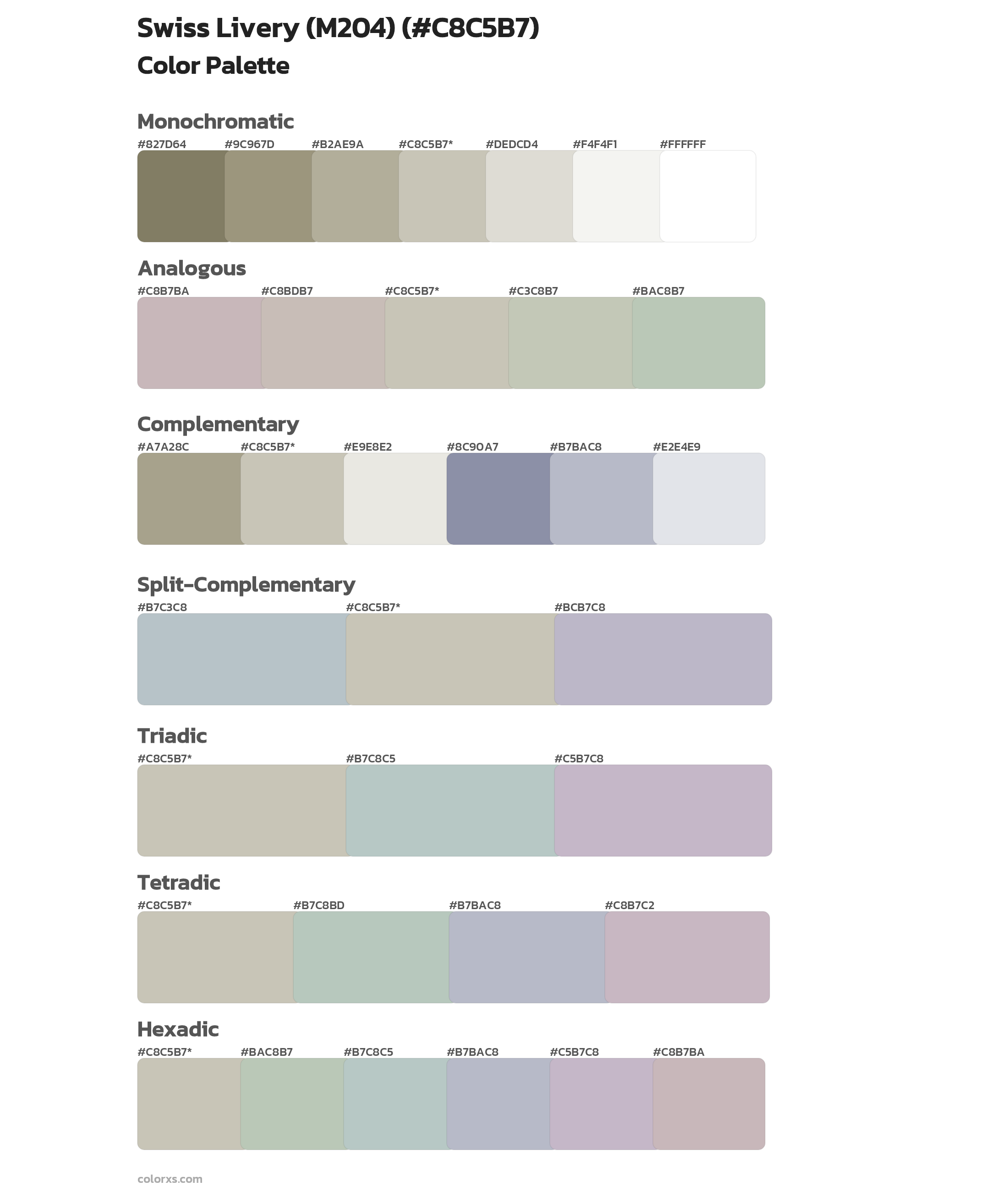 Swiss Livery (M204) Color Scheme Palettes