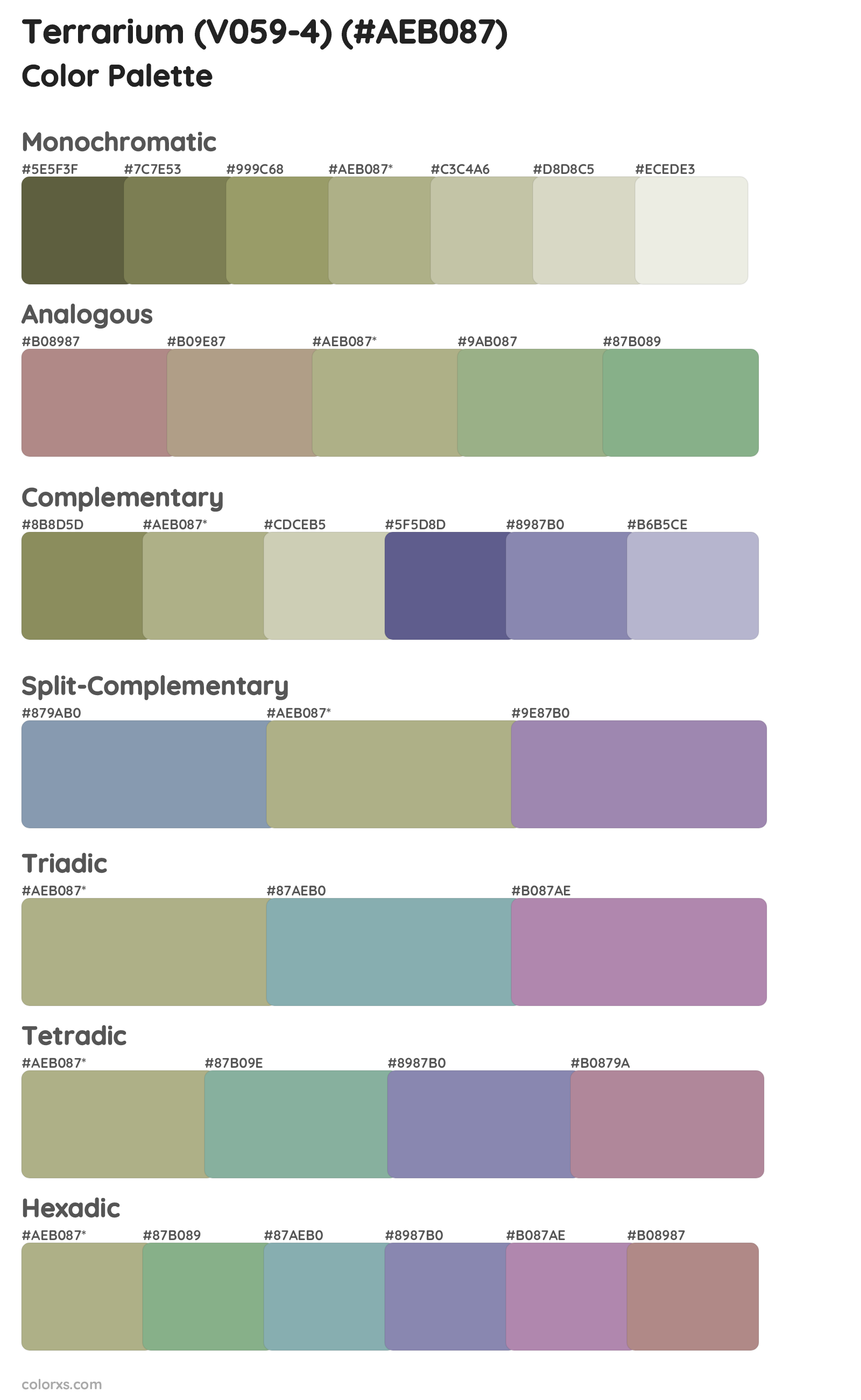 Terrarium (V059-4) Color Scheme Palettes