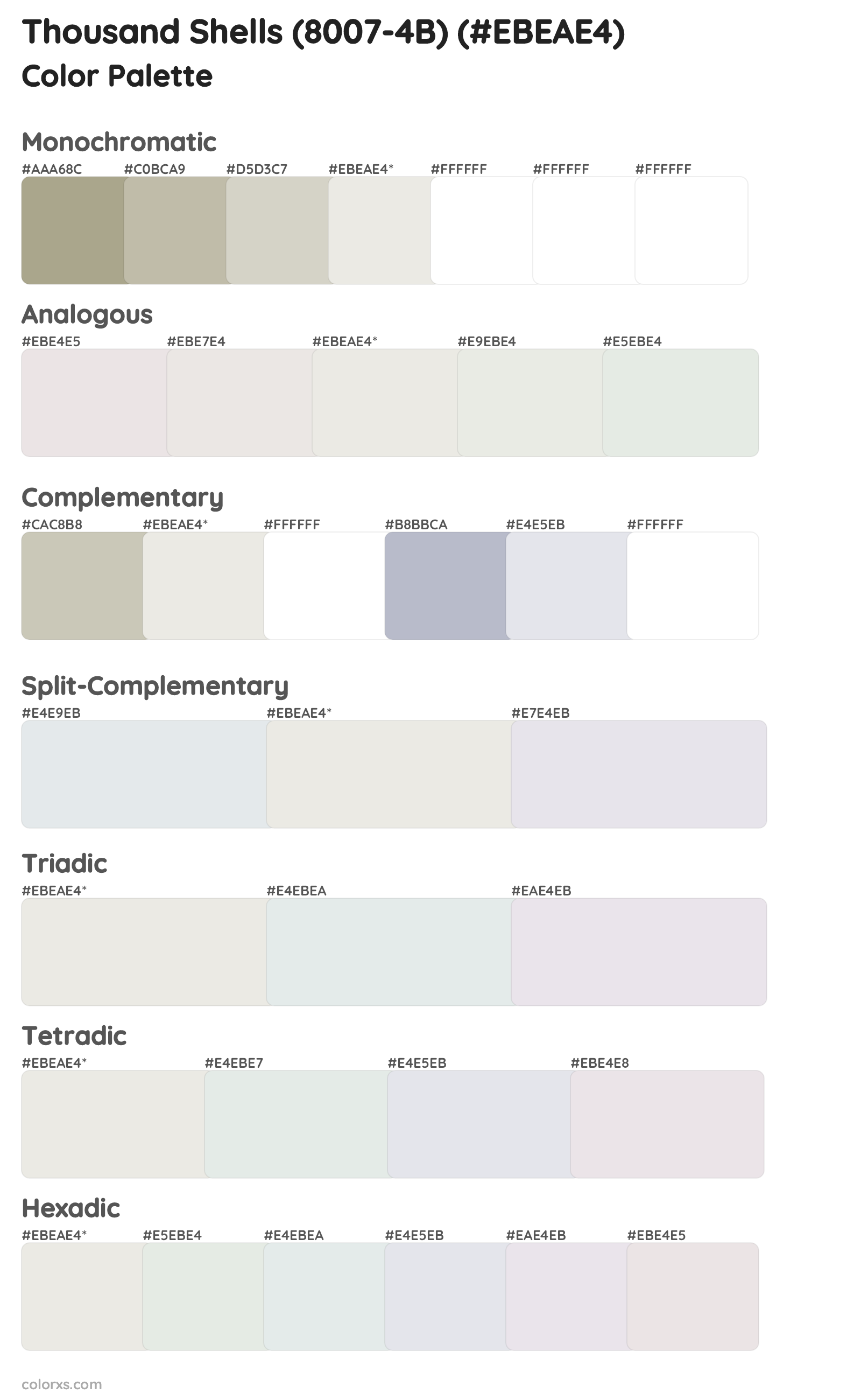 Thousand Shells (8007-4B) Color Scheme Palettes