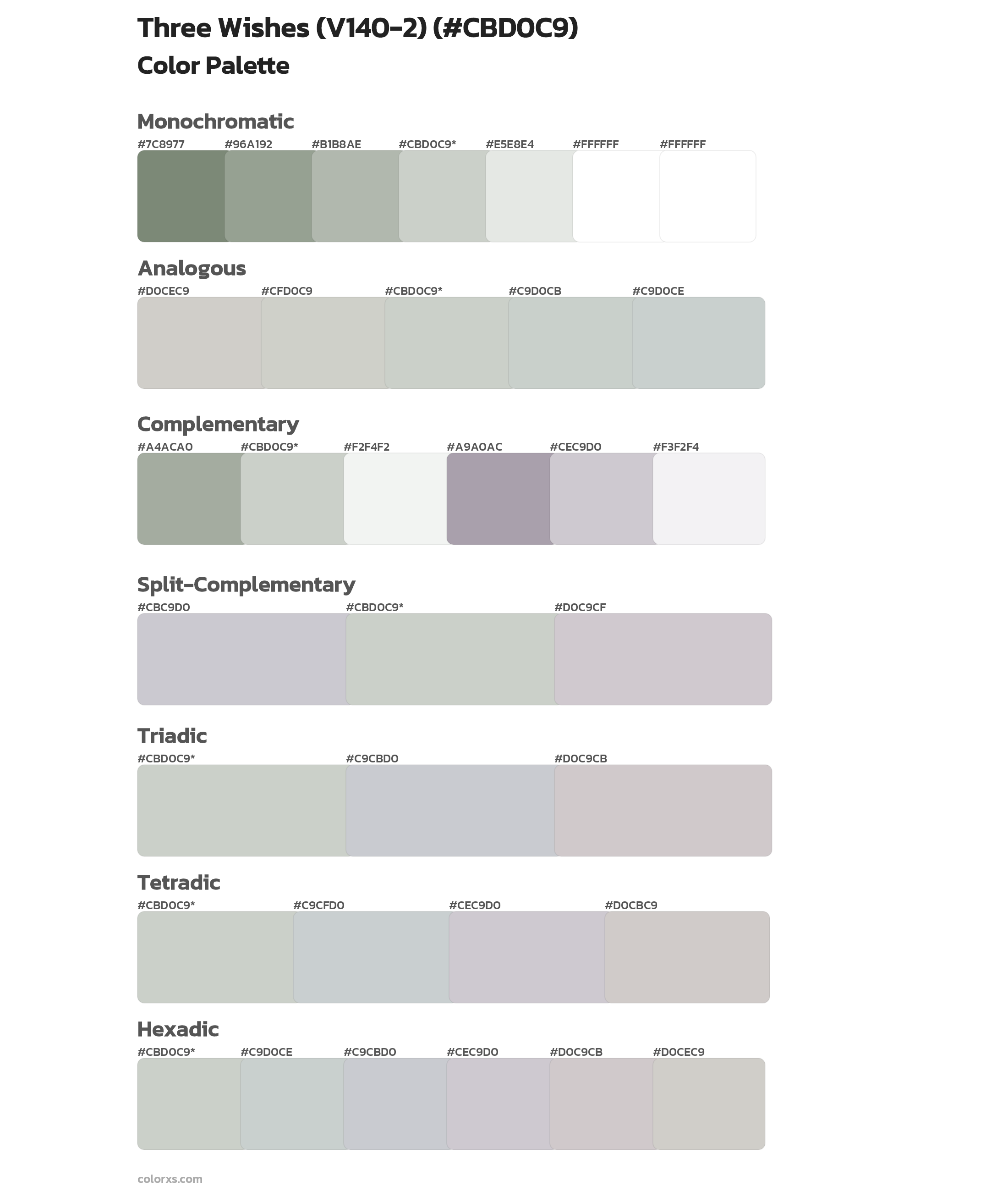 Three Wishes (V140-2) Color Scheme Palettes
