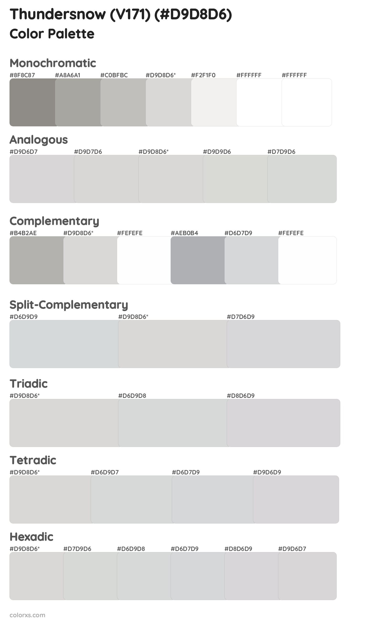 Thundersnow (V171) Color Scheme Palettes
