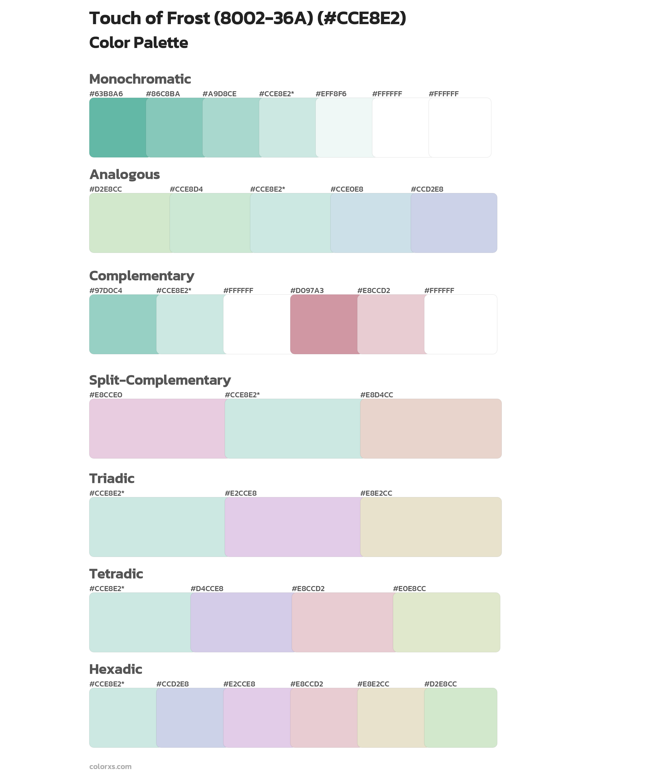 Touch of Frost (8002-36A) Color Scheme Palettes