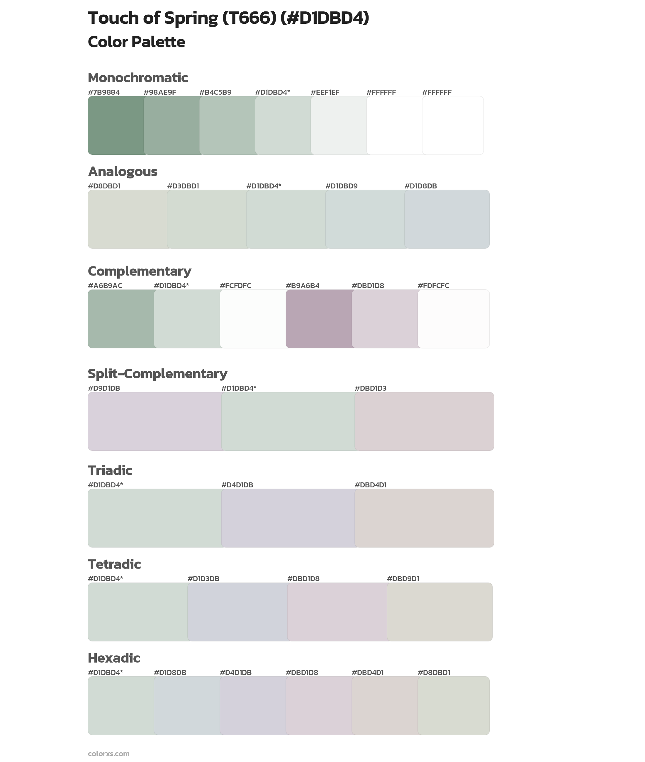 Touch of Spring (T666) Color Scheme Palettes