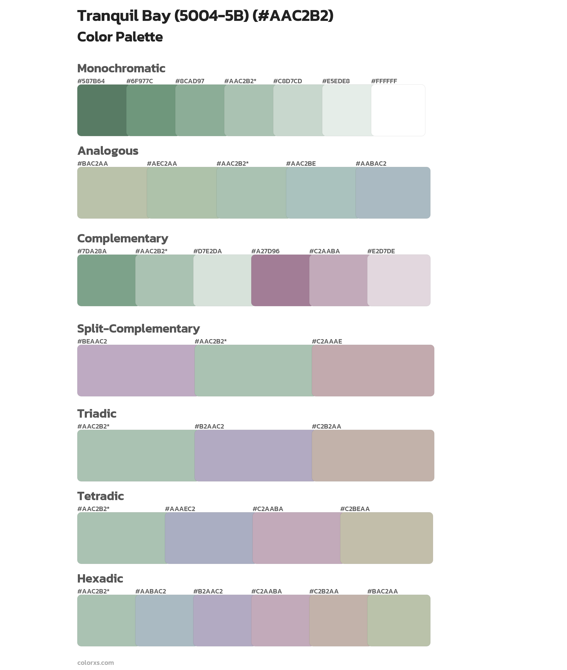Tranquil Bay (5004-5B) Color Scheme Palettes