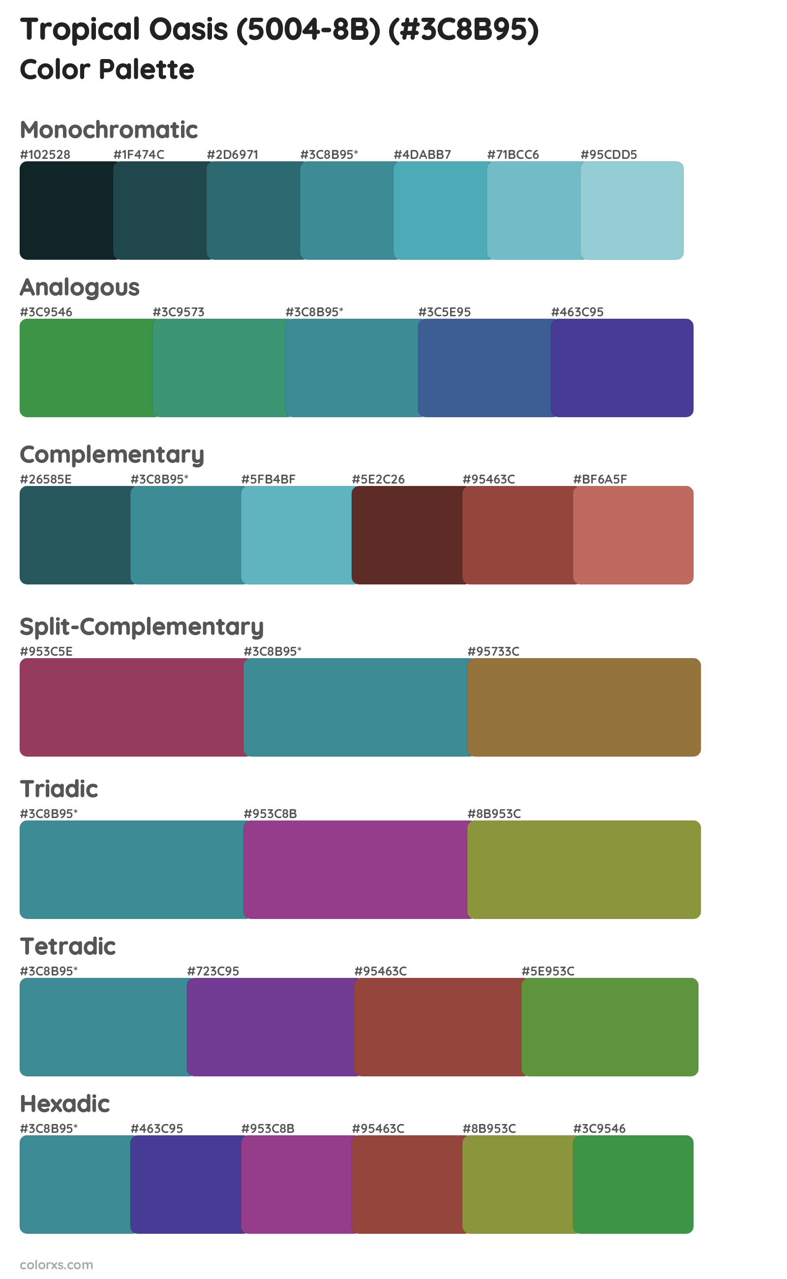 Tropical Oasis (5004-8B) Color Scheme Palettes