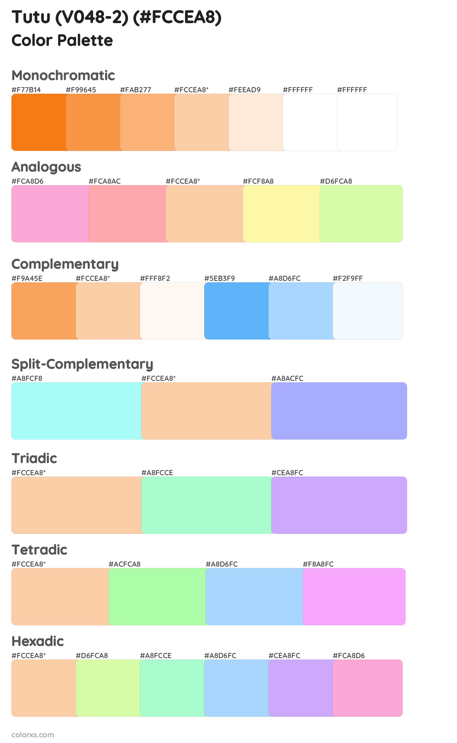 Tutu (V048-2) Color Scheme Palettes