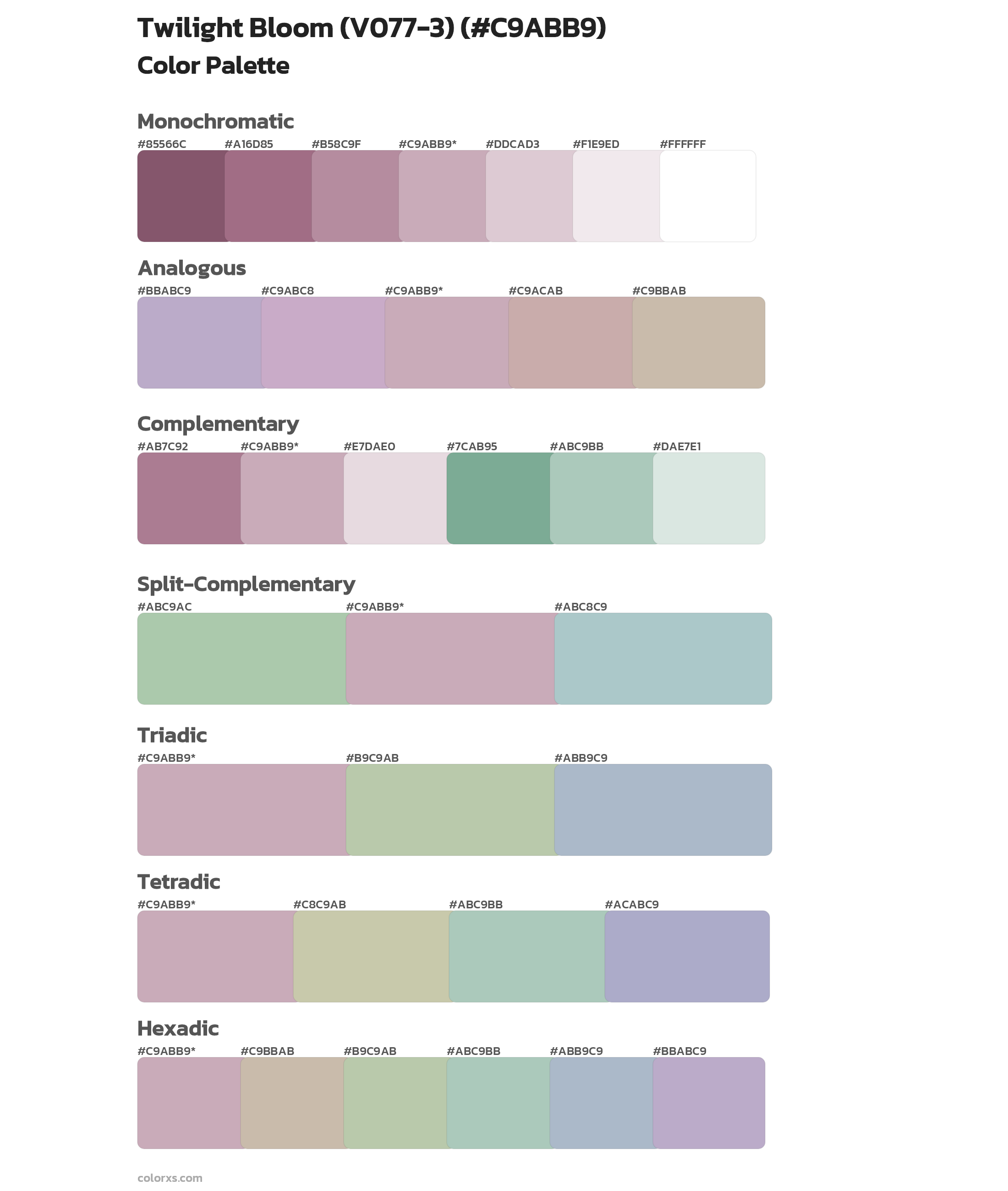Twilight Bloom (V077-3) Color Scheme Palettes