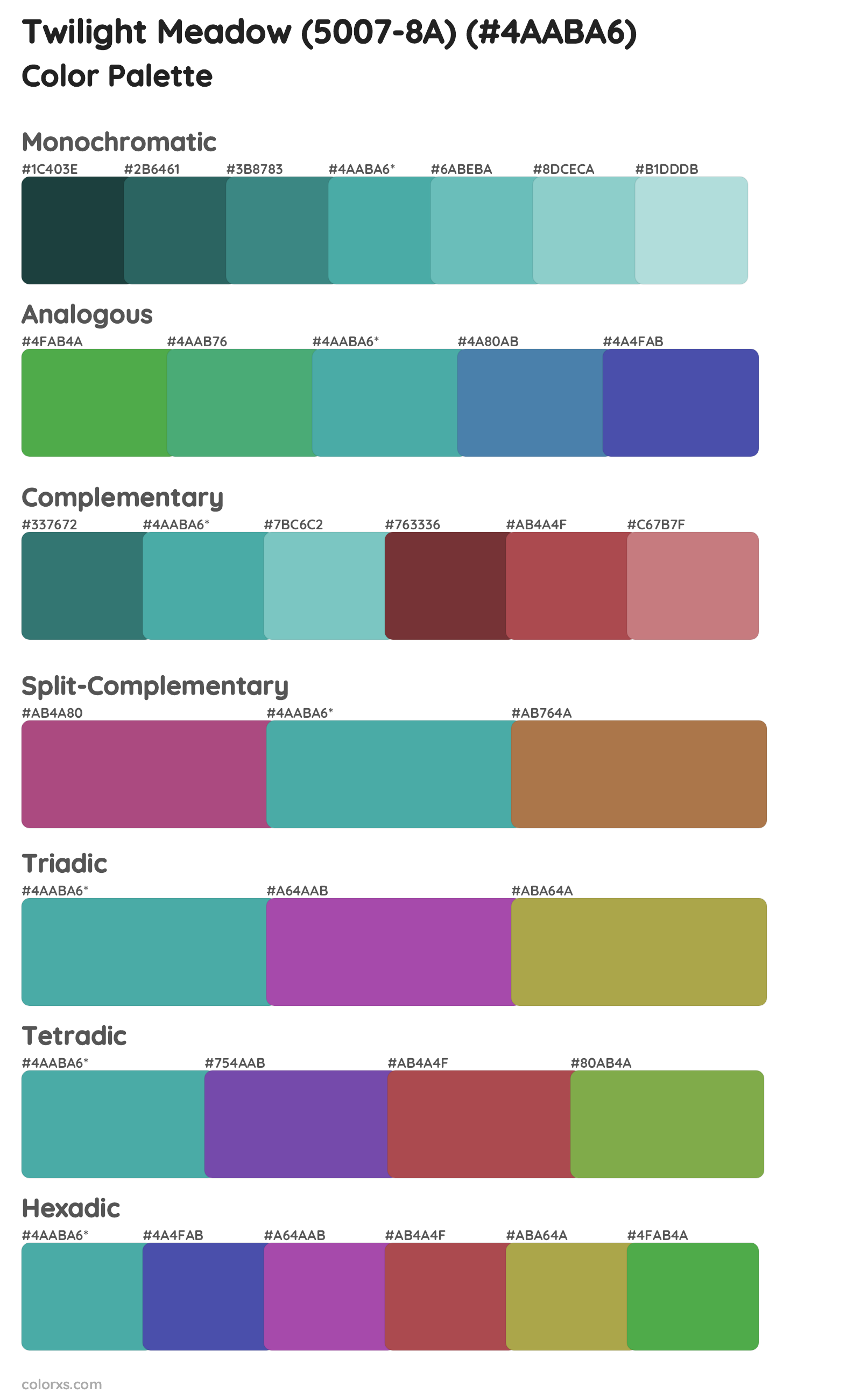Twilight Meadow (5007-8A) Color Scheme Palettes