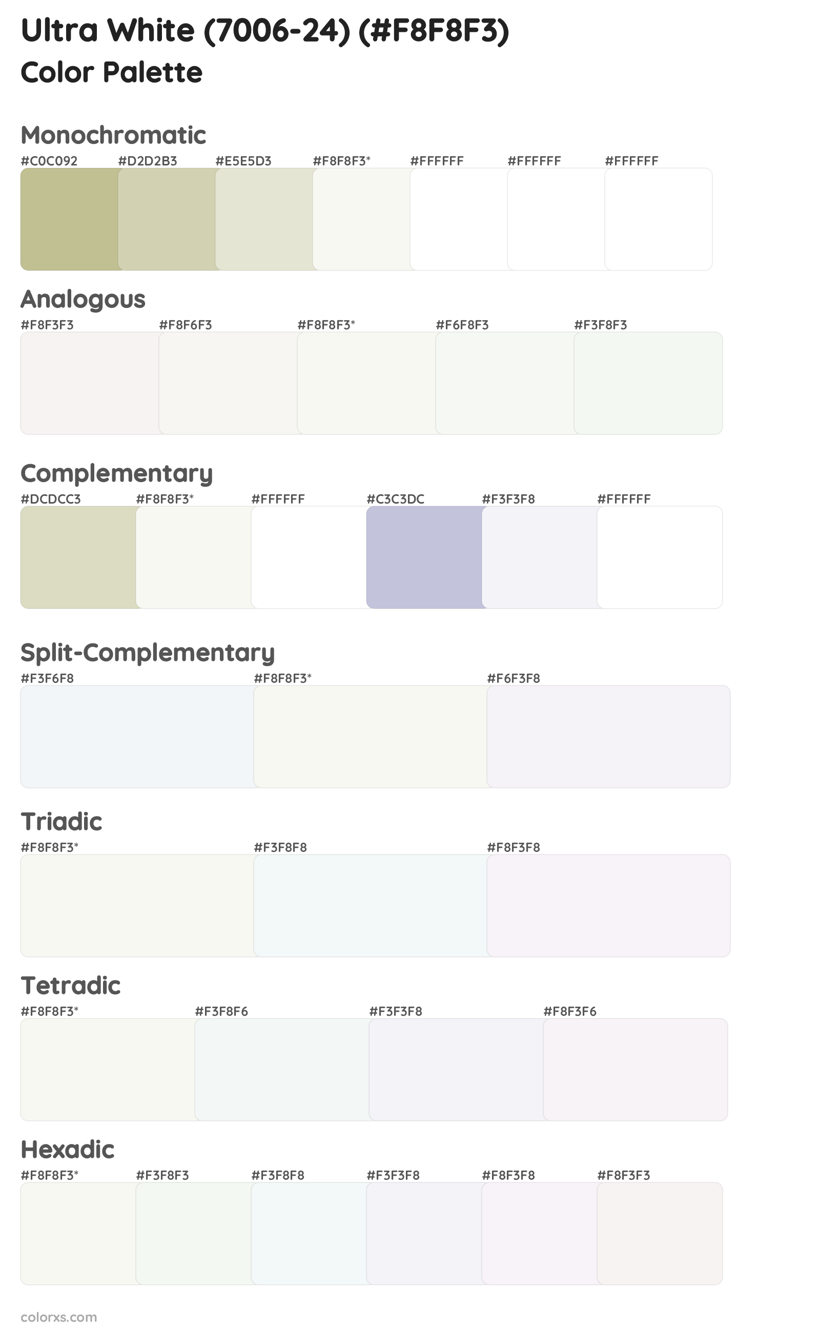 Ultra White (7006-24) Color Scheme Palettes