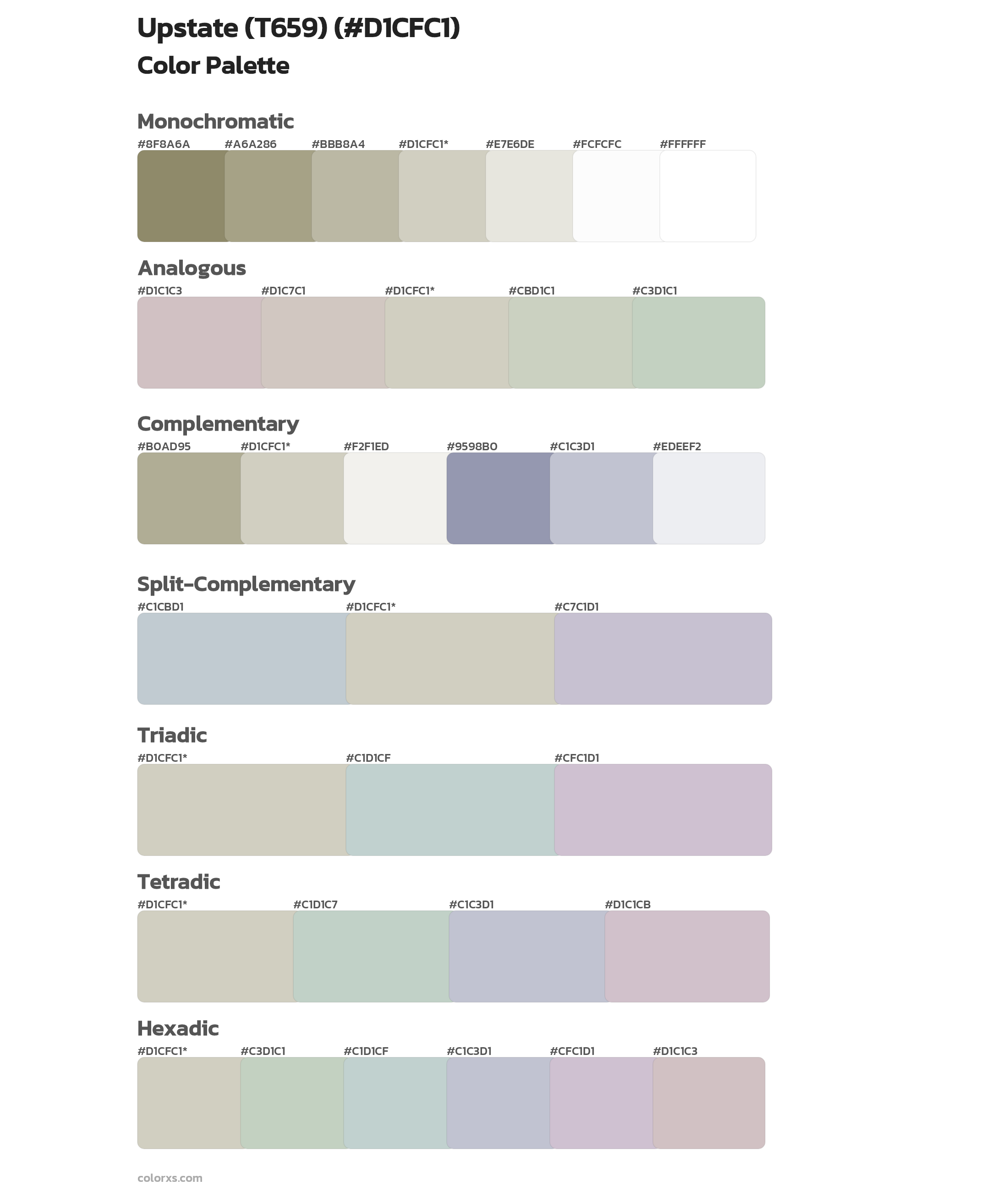 Upstate (T659) Color Scheme Palettes