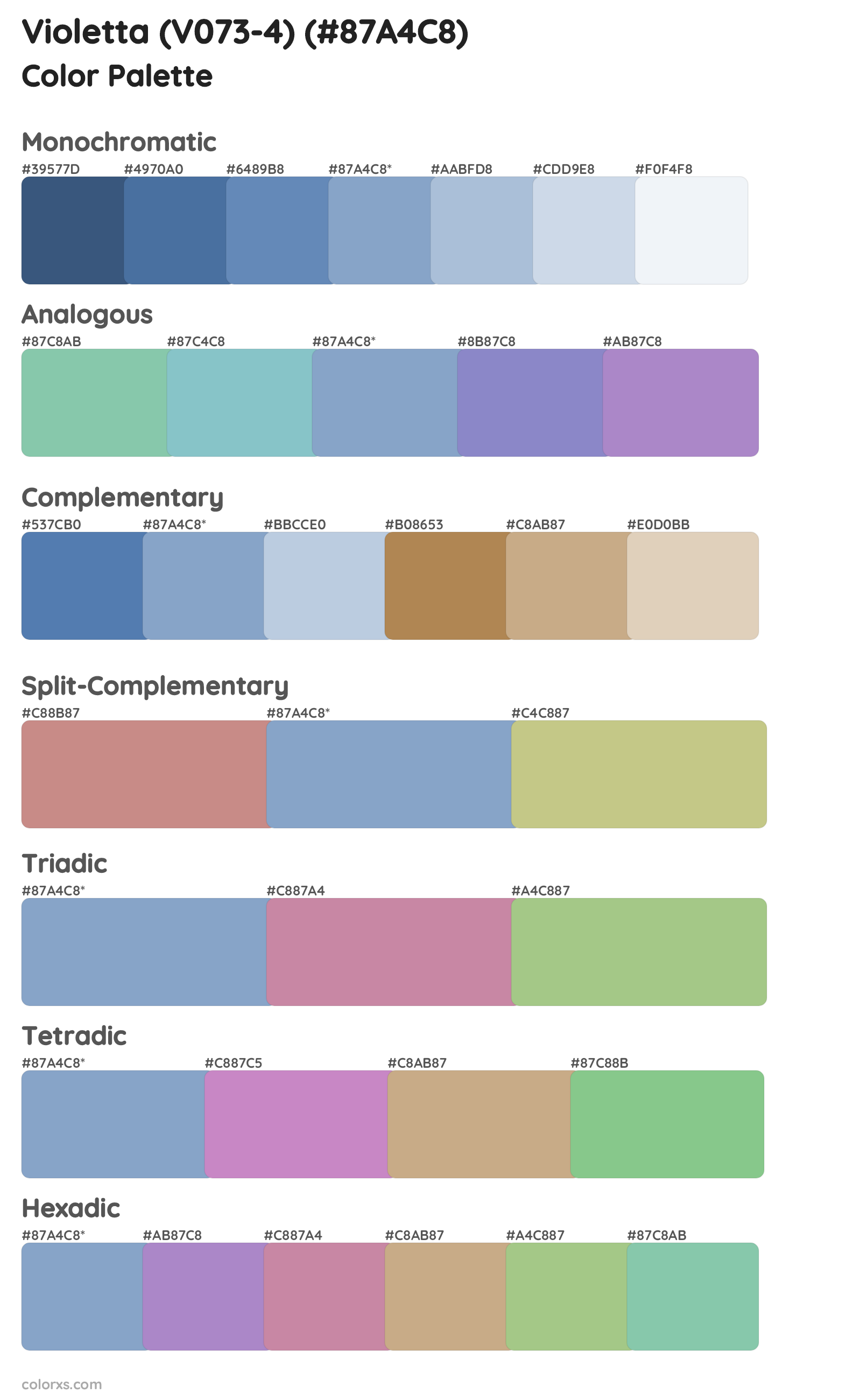 Violetta (V073-4) Color Scheme Palettes