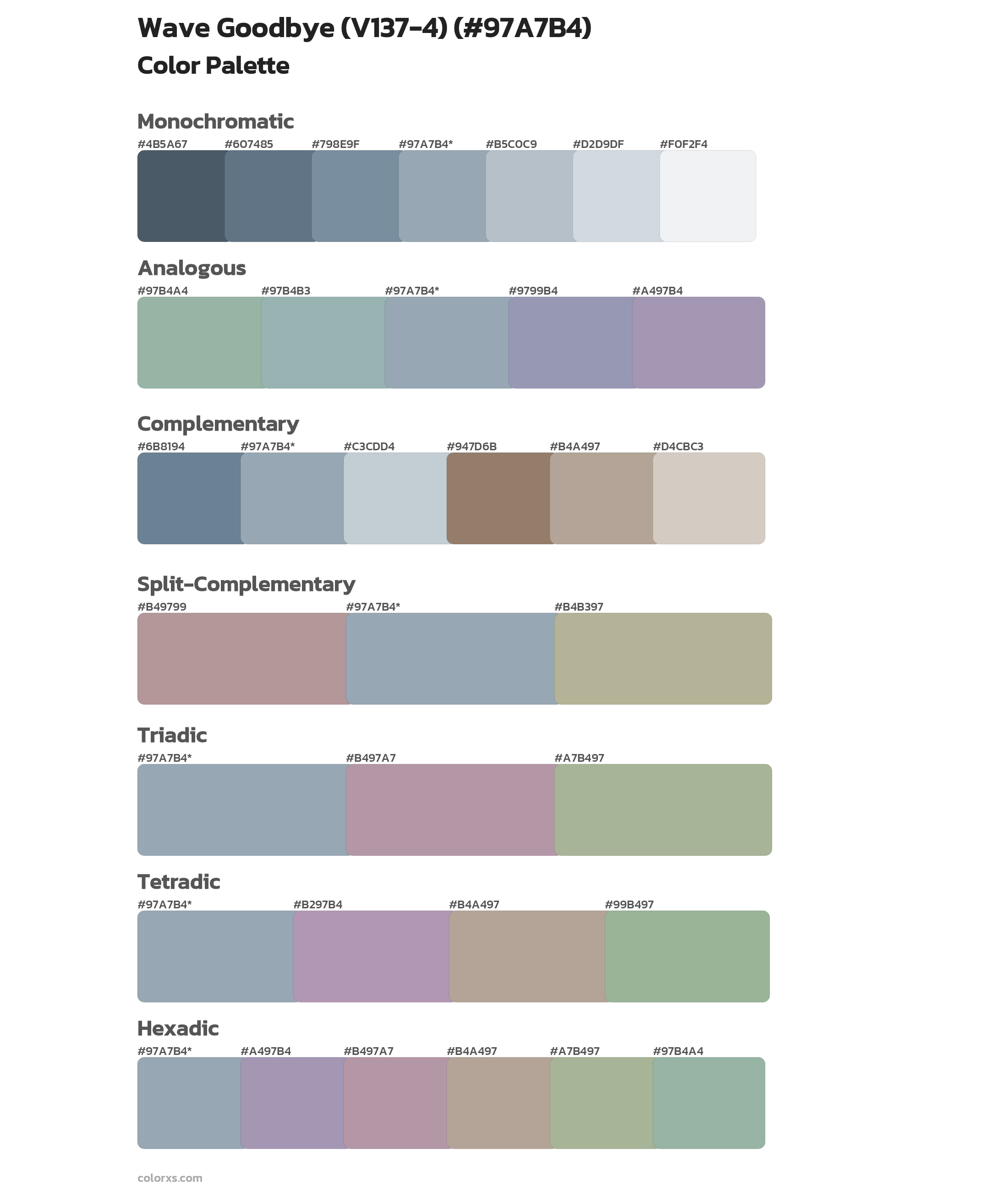 Wave Goodbye (V137-4) Color Scheme Palettes