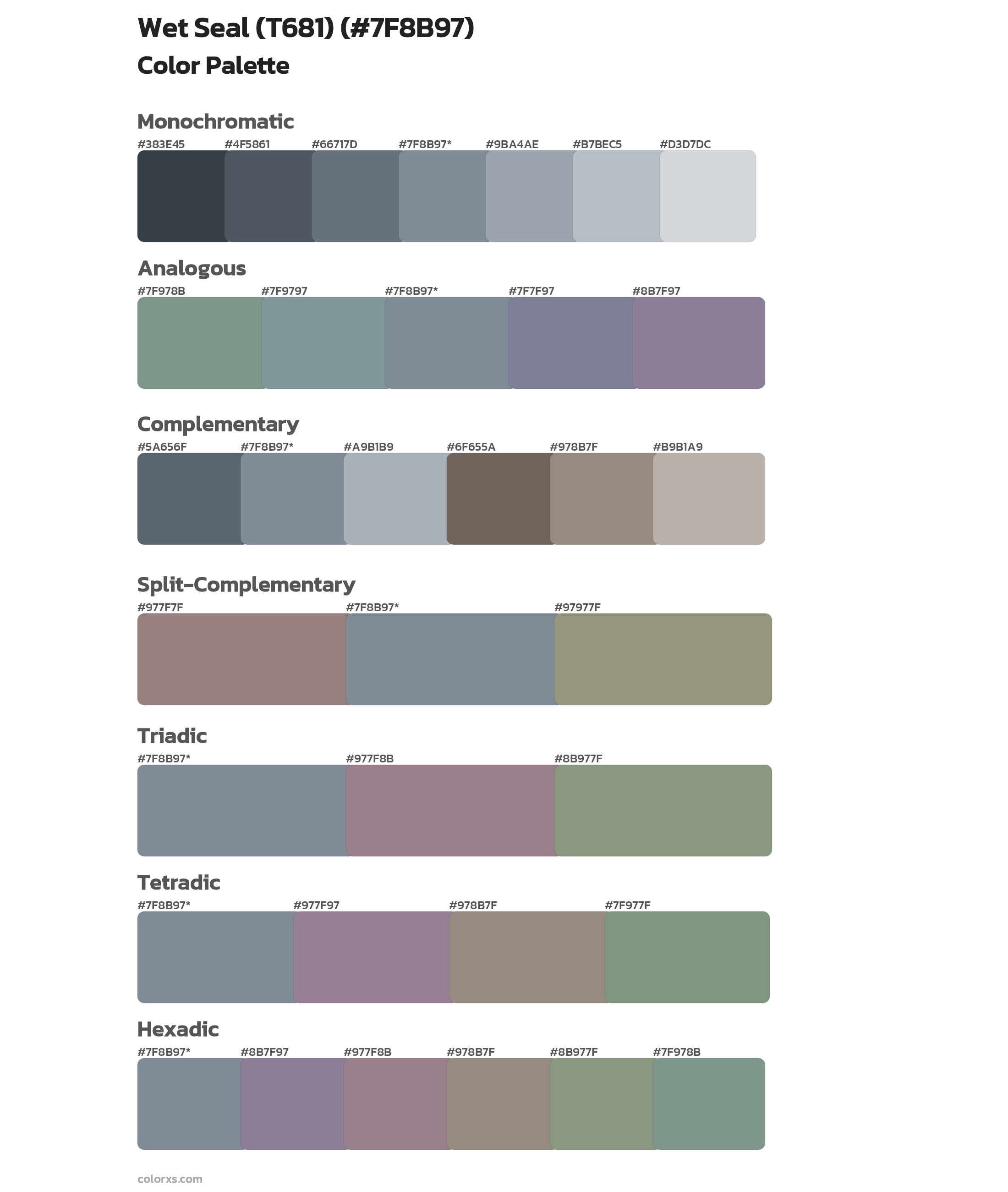 Wet Seal (T681) Color Scheme Palettes