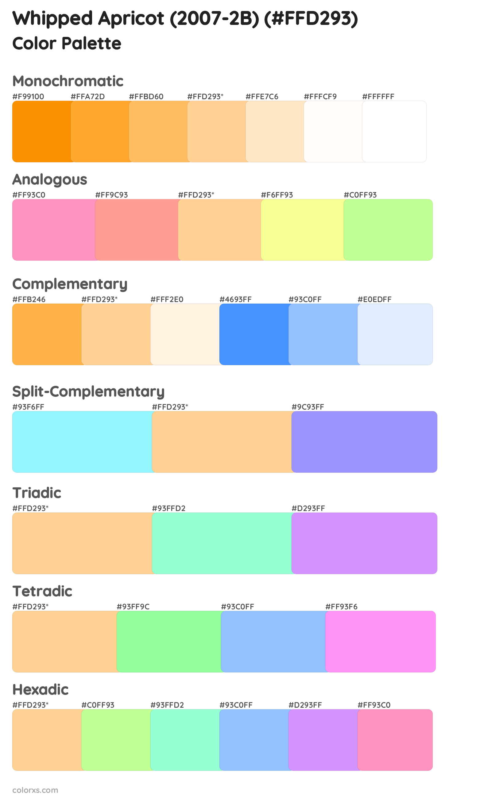 Whipped Apricot (2007-2B) Color Scheme Palettes