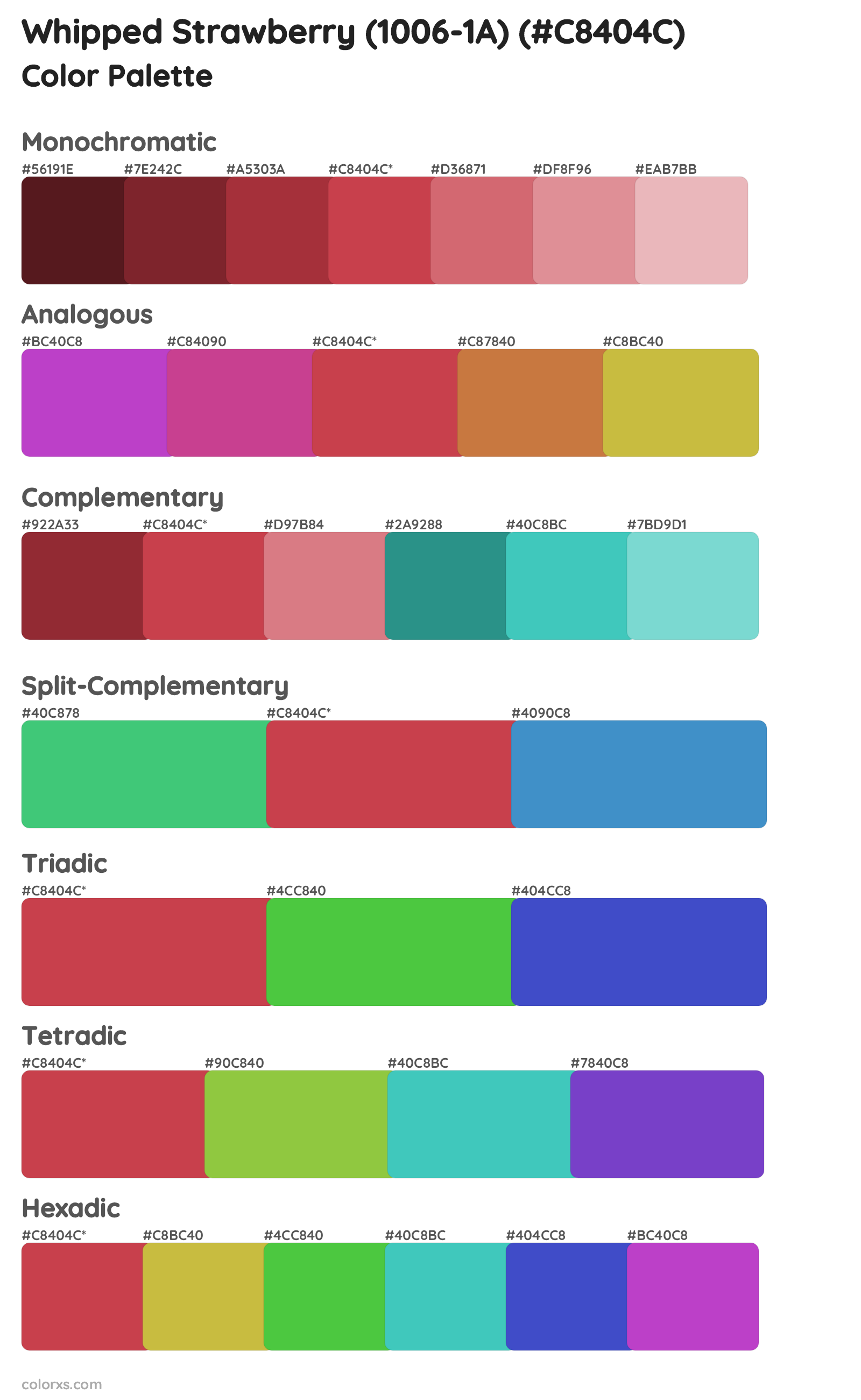 Whipped Strawberry (1006-1A) Color Scheme Palettes