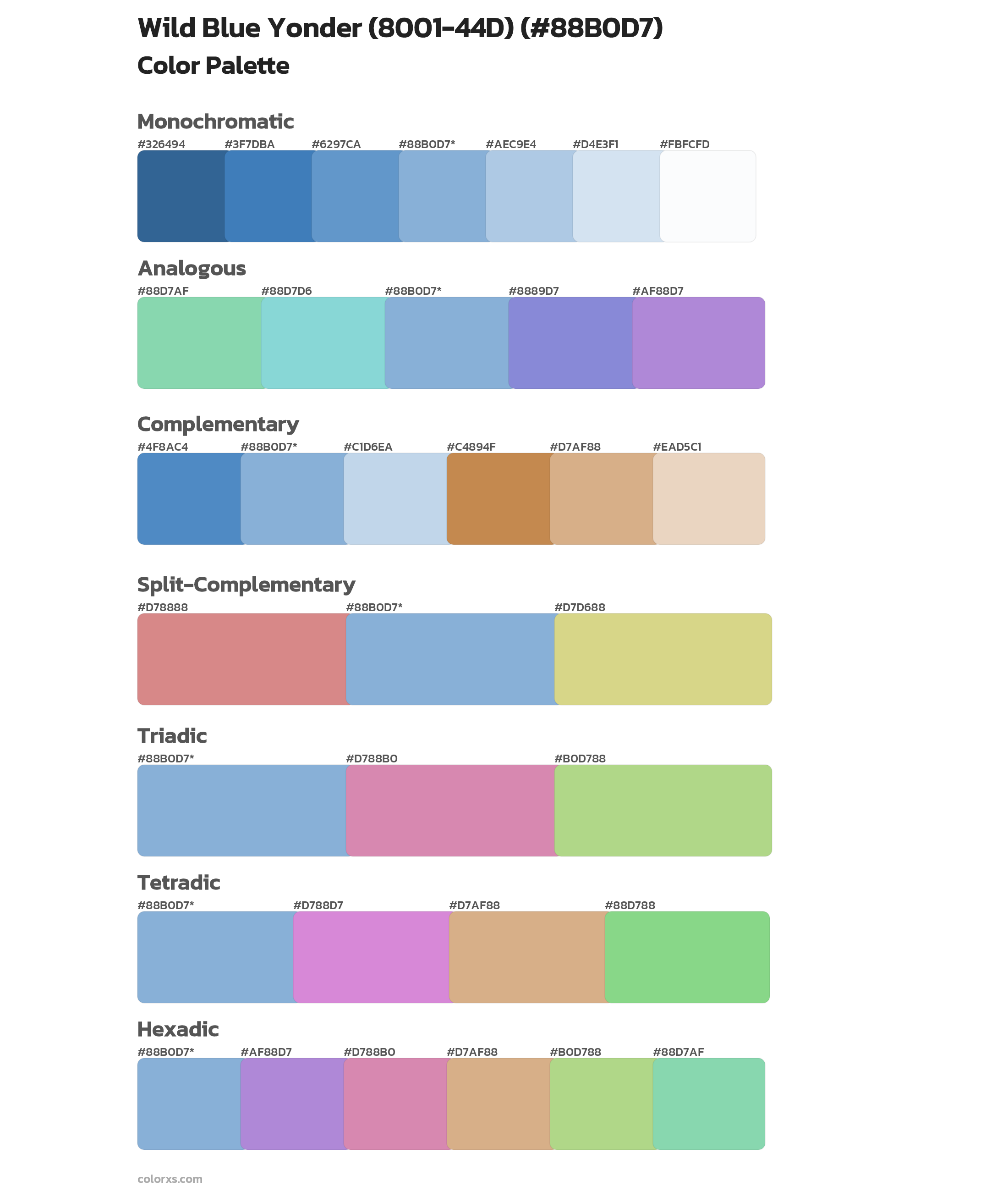 Wild Blue Yonder (8001-44D) Color Scheme Palettes