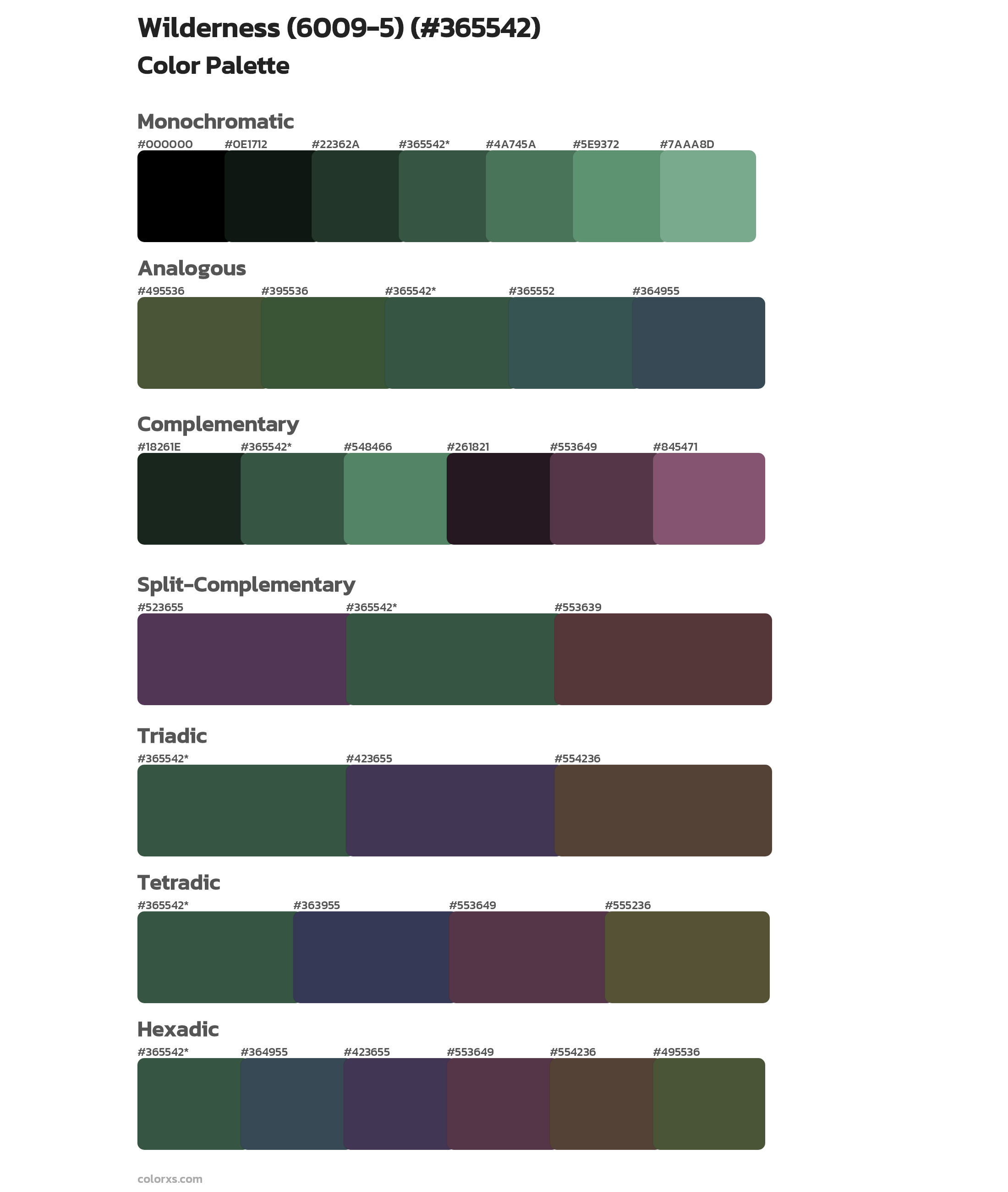 Wilderness (6009-5) Color Scheme Palettes