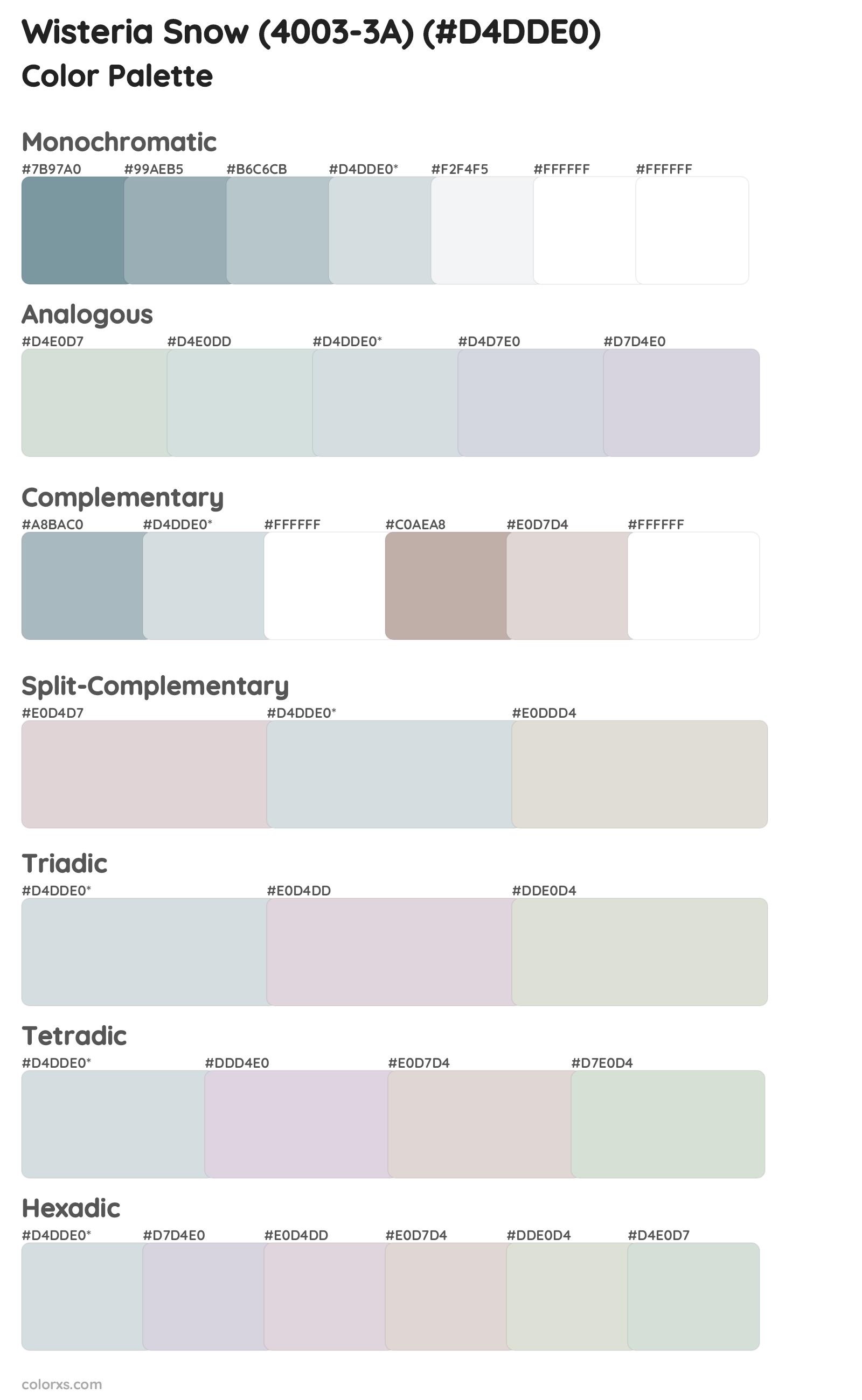 Wisteria Snow (4003-3A) Color Scheme Palettes