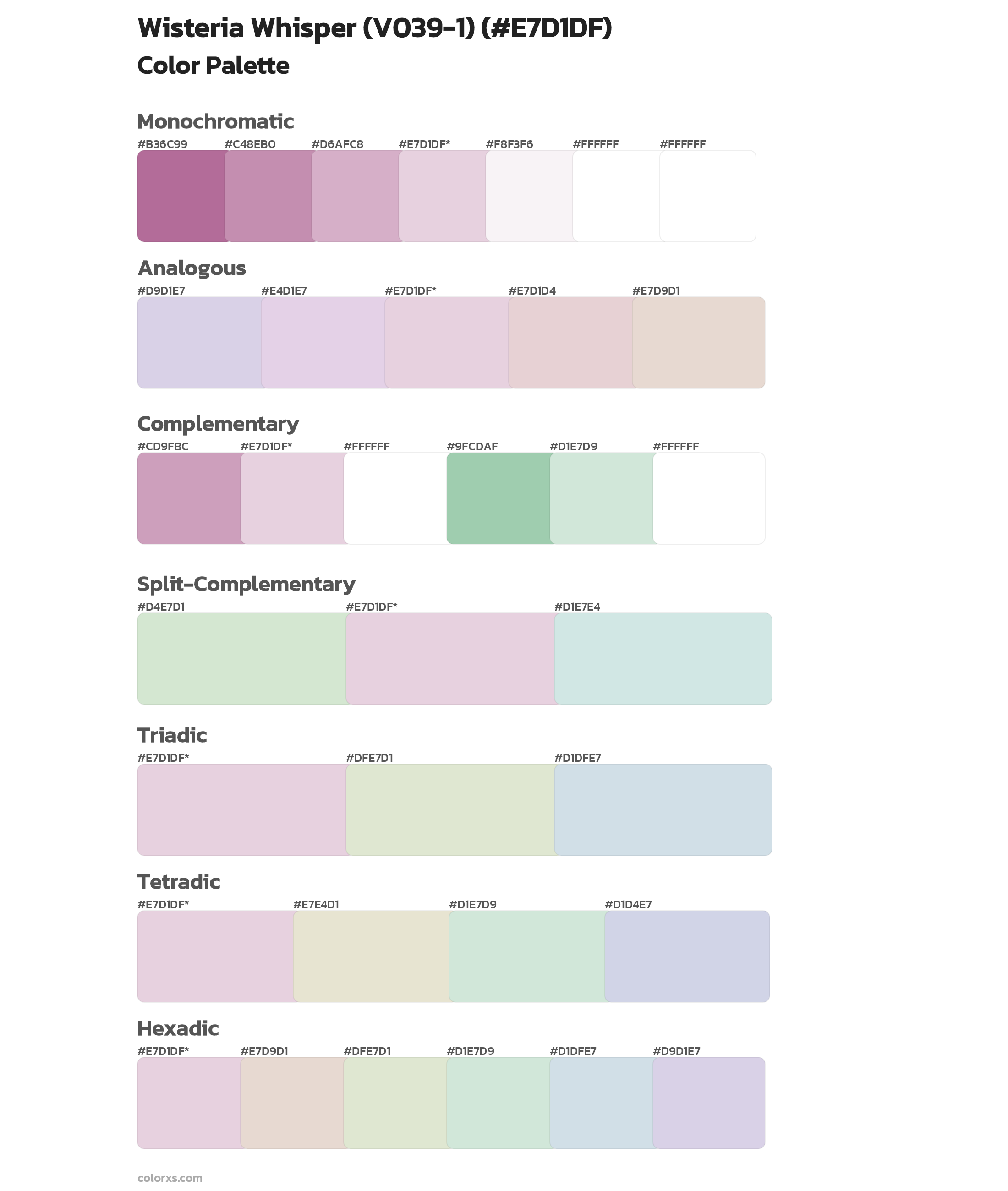 Wisteria Whisper (V039-1) Color Scheme Palettes