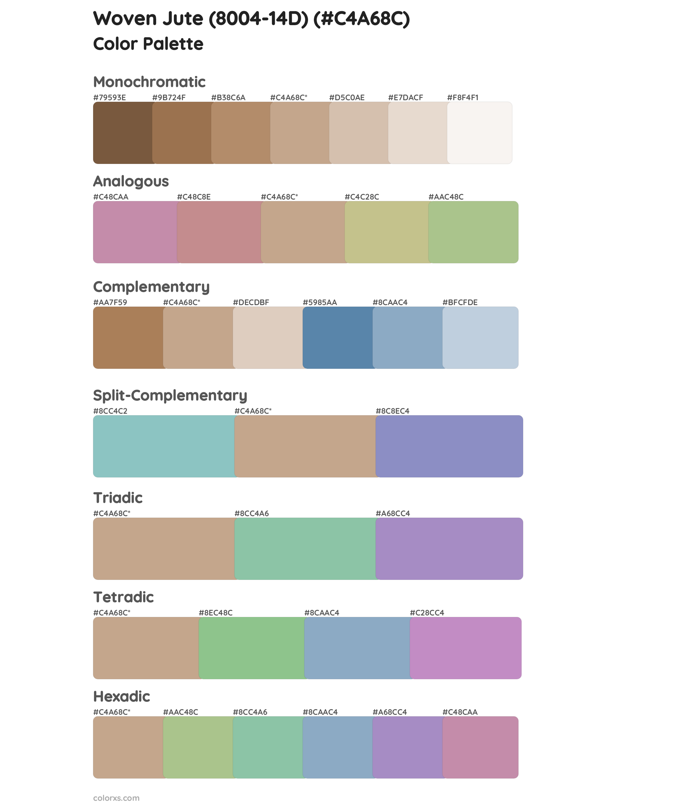 Woven Jute (8004-14D) Color Scheme Palettes