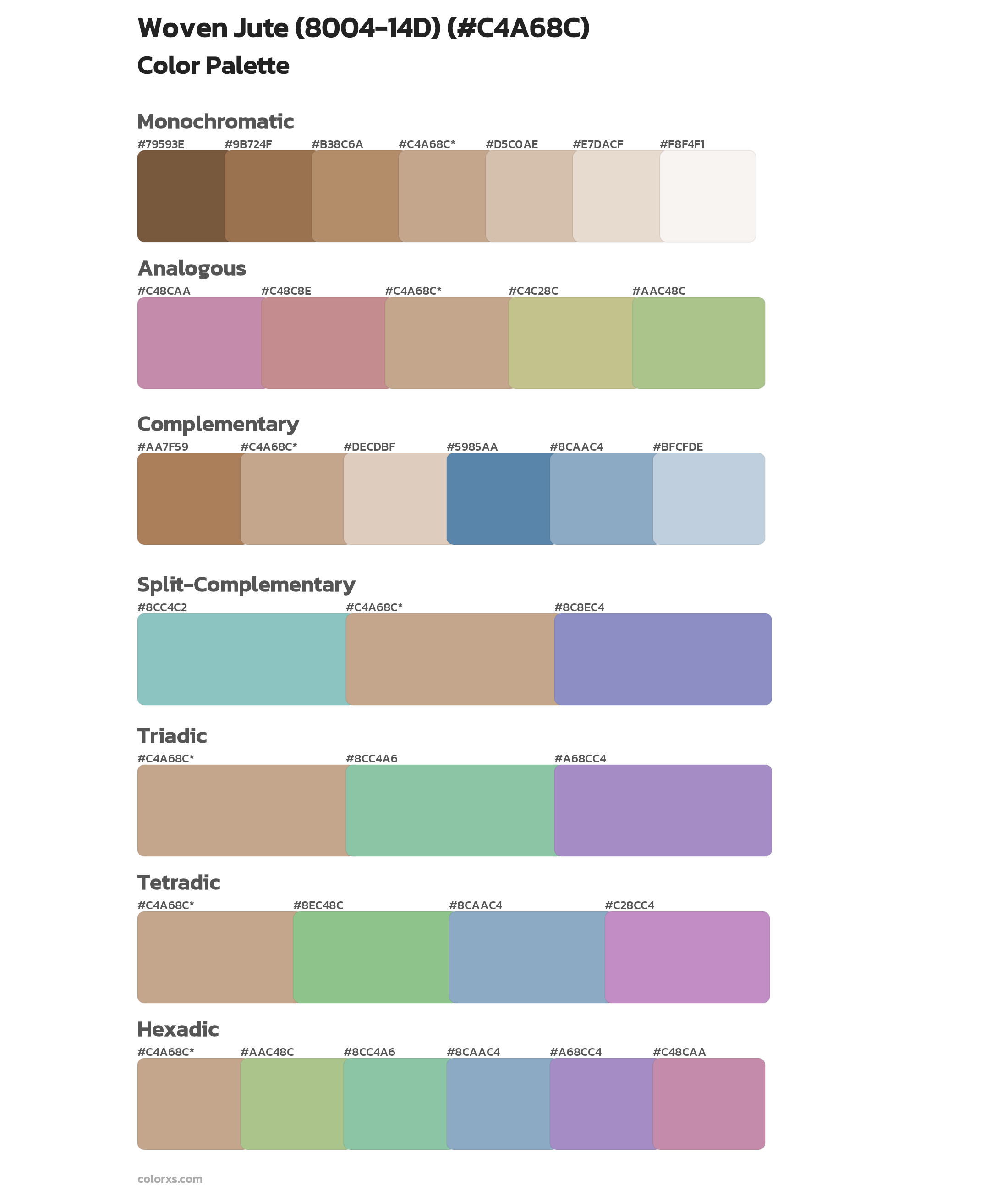 Woven Jute (8004-14D) Color Scheme Palettes