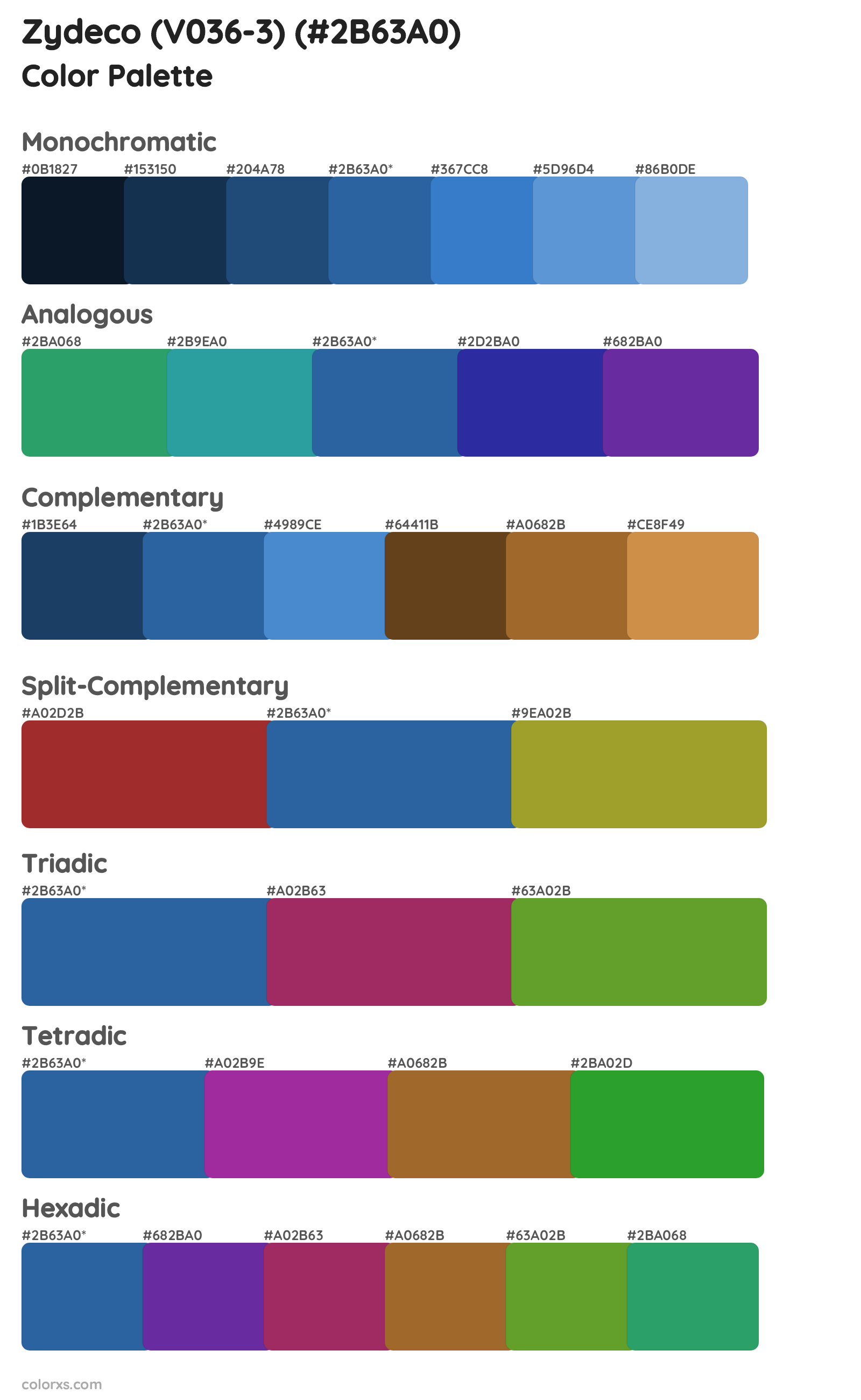Zydeco (V036-3) Color Scheme Palettes