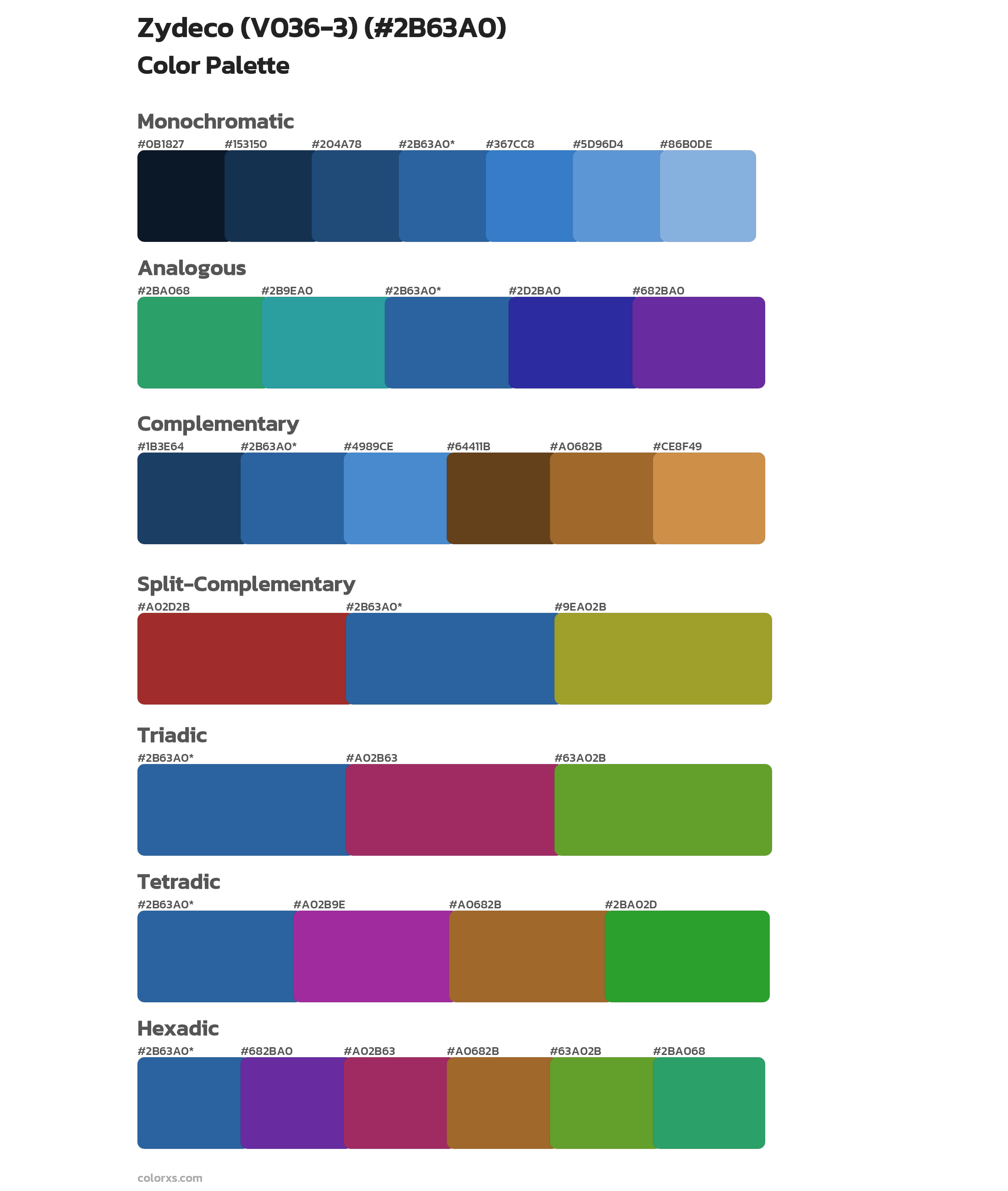 Zydeco (V036-3) Color Scheme Palettes