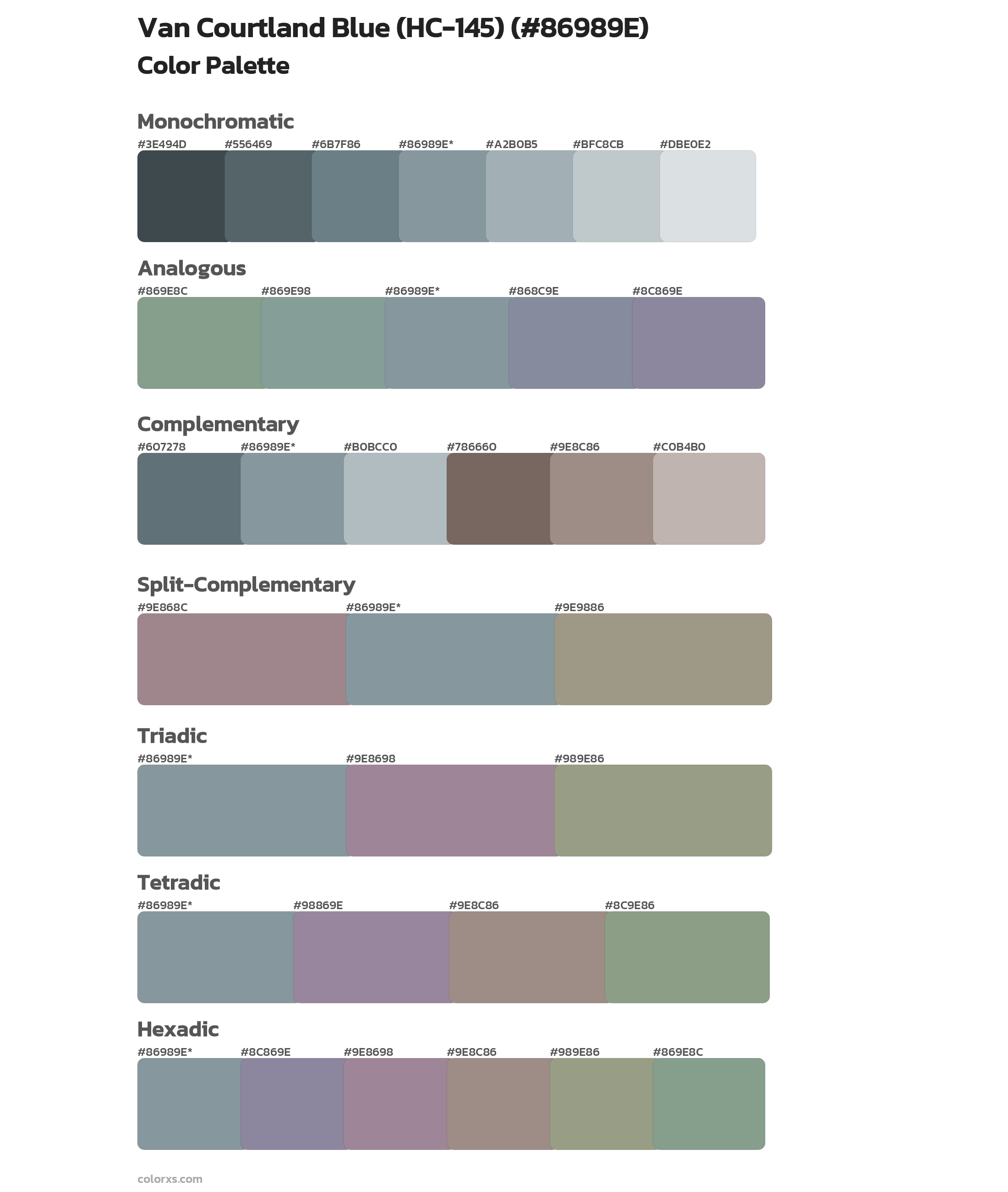 Benjamin Moore Van Courtland Blue (HC145) Paint coordinating colors