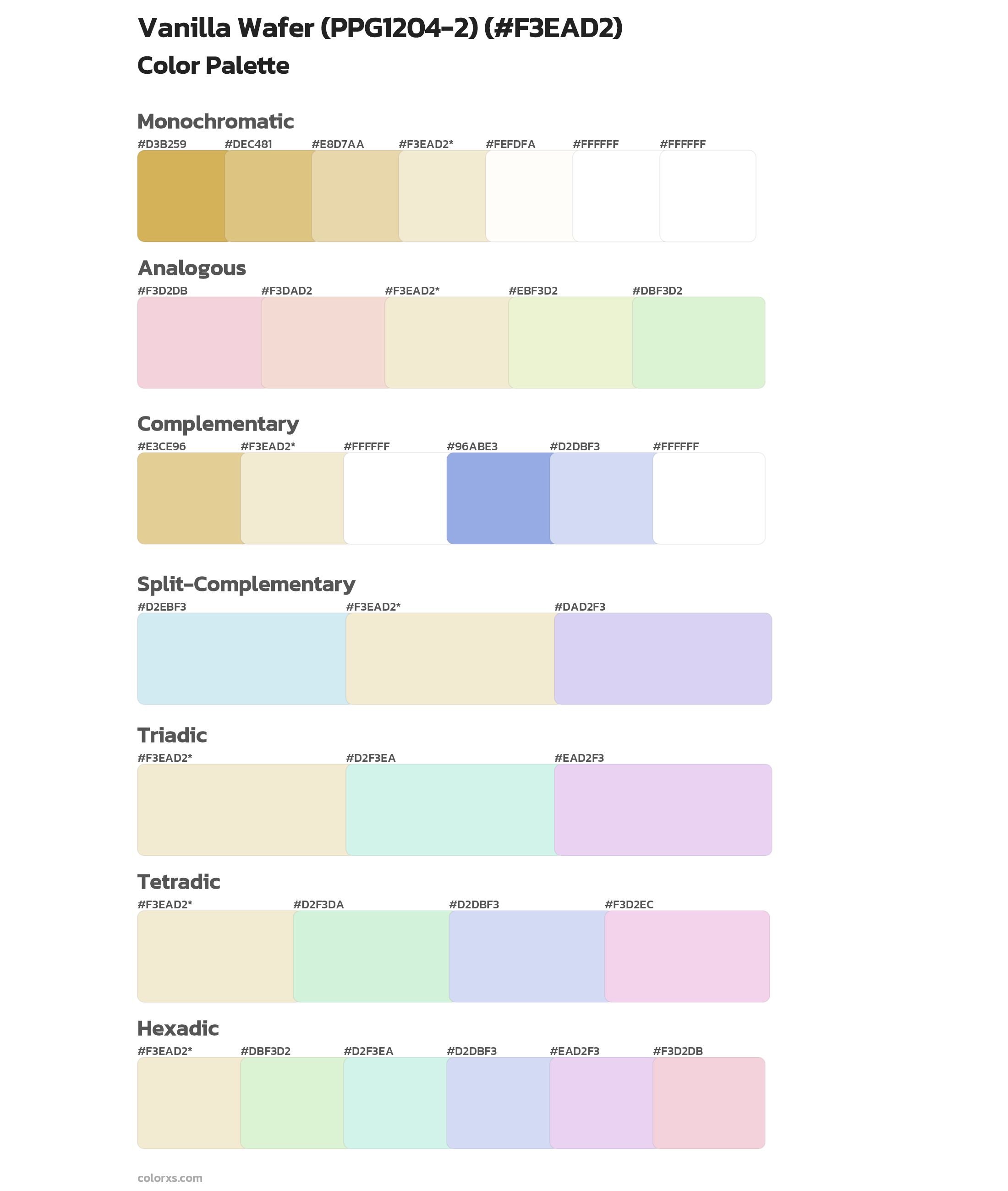 Vanilla Wafer (PPG1204-2) Color Scheme Palettes