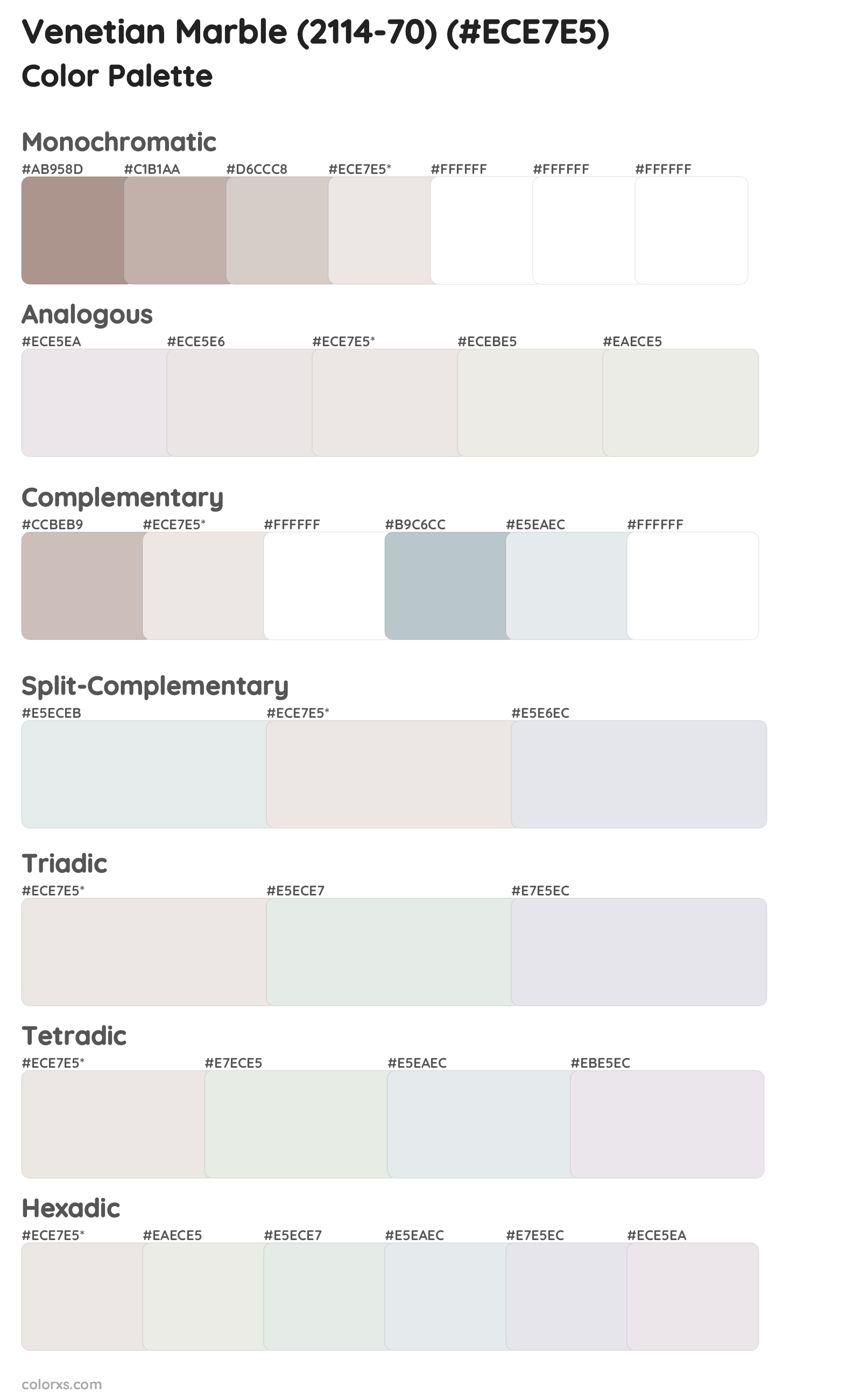 Venetian Marble (2114-70) Color Scheme Palettes