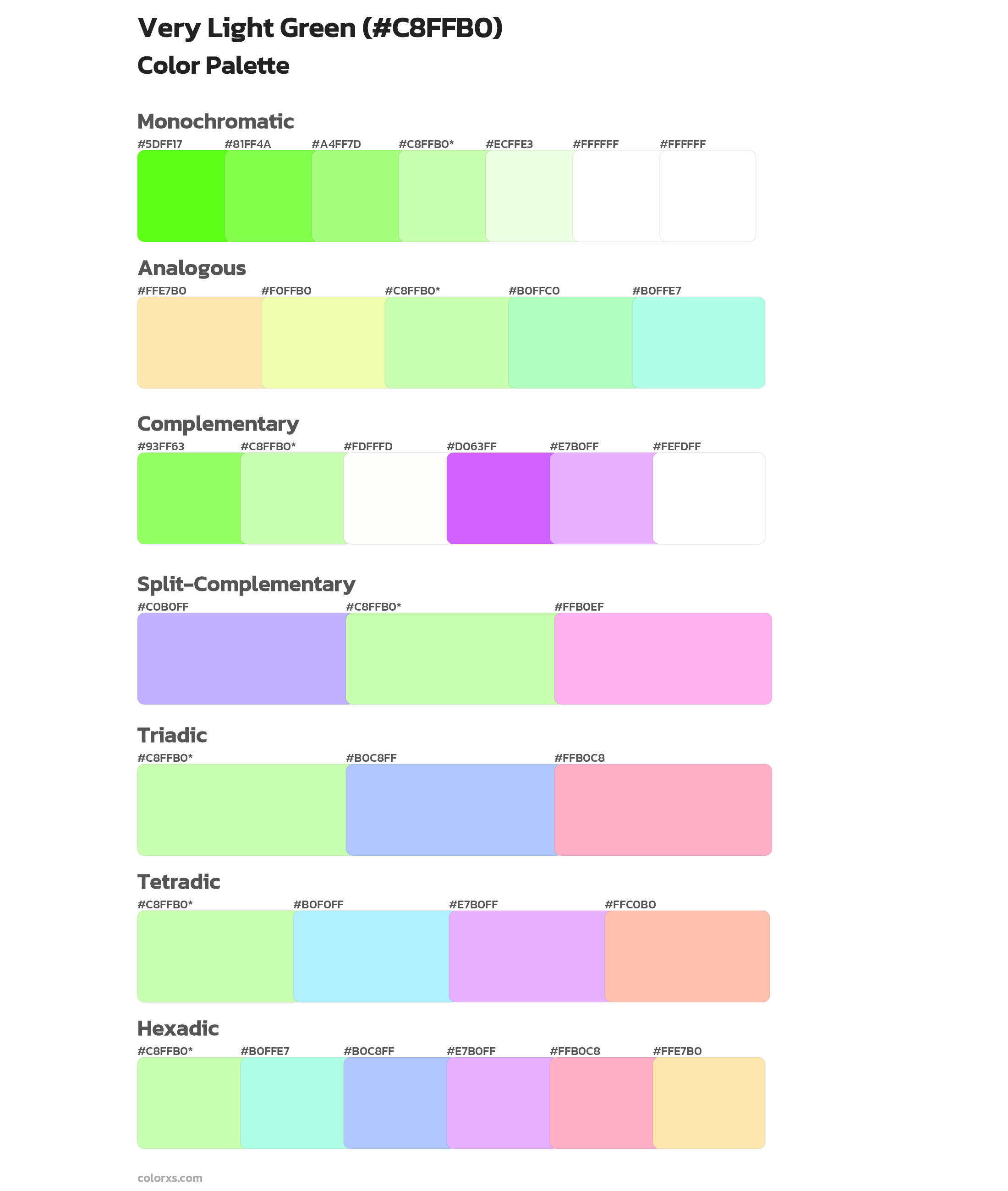 Very Light Green Color Scheme Palettes