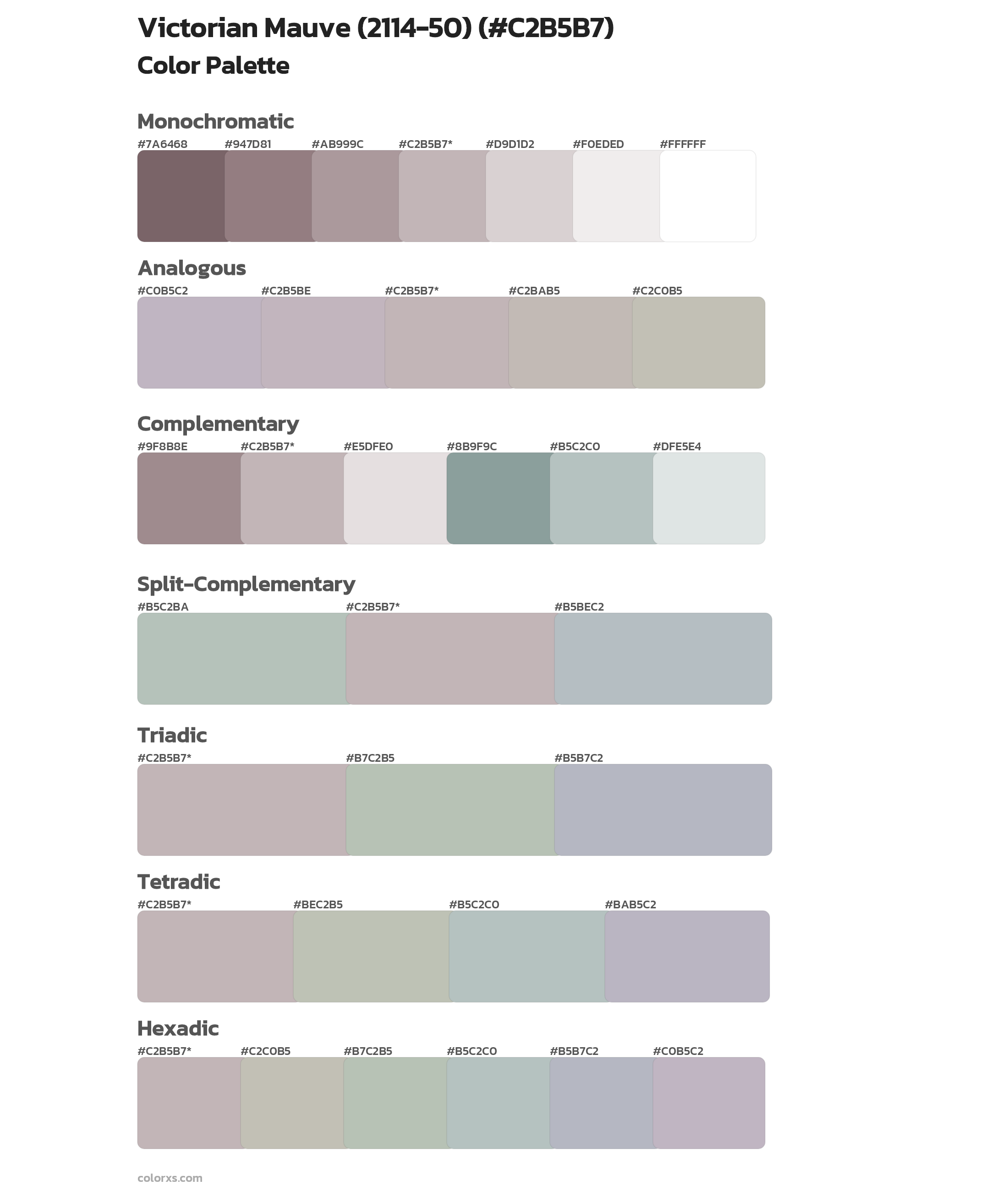 Victorian Mauve (2114-50) Color Scheme Palettes