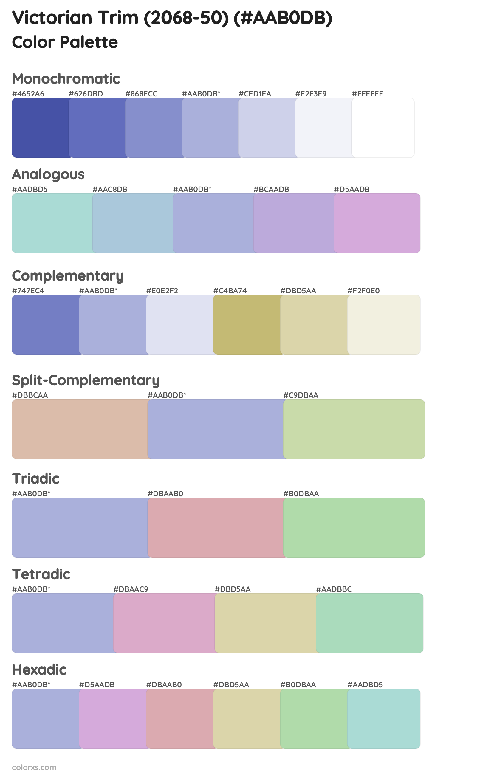 Victorian Trim (2068-50) Color Scheme Palettes