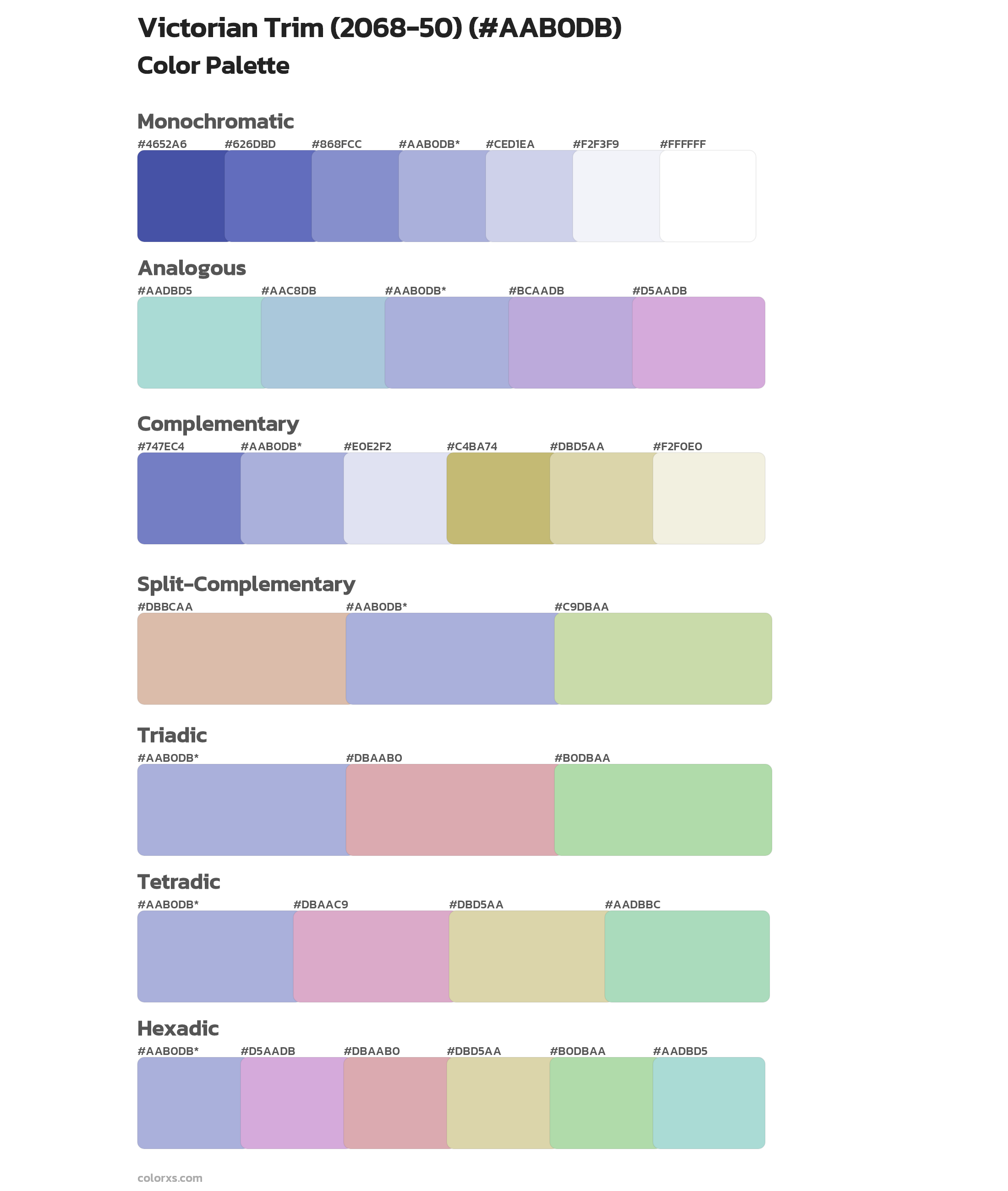 Victorian Trim (2068-50) Color Scheme Palettes